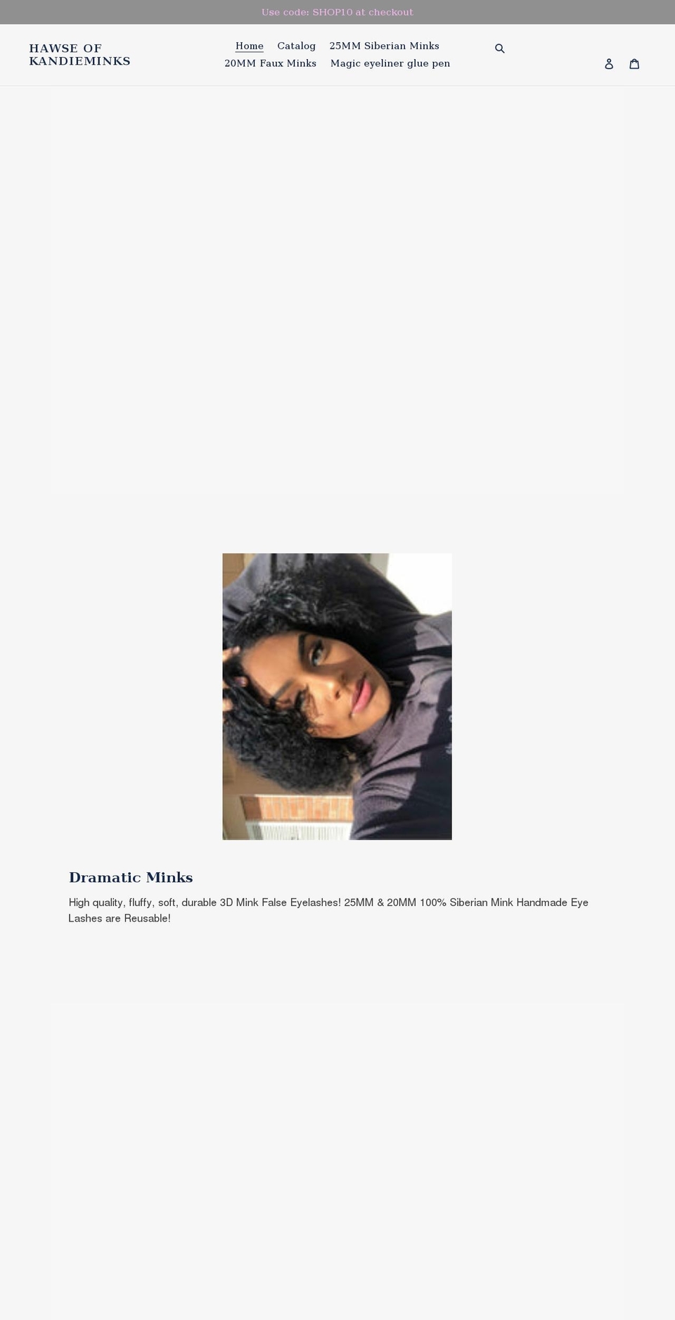 hawseofkandieminks.com shopify website screenshot