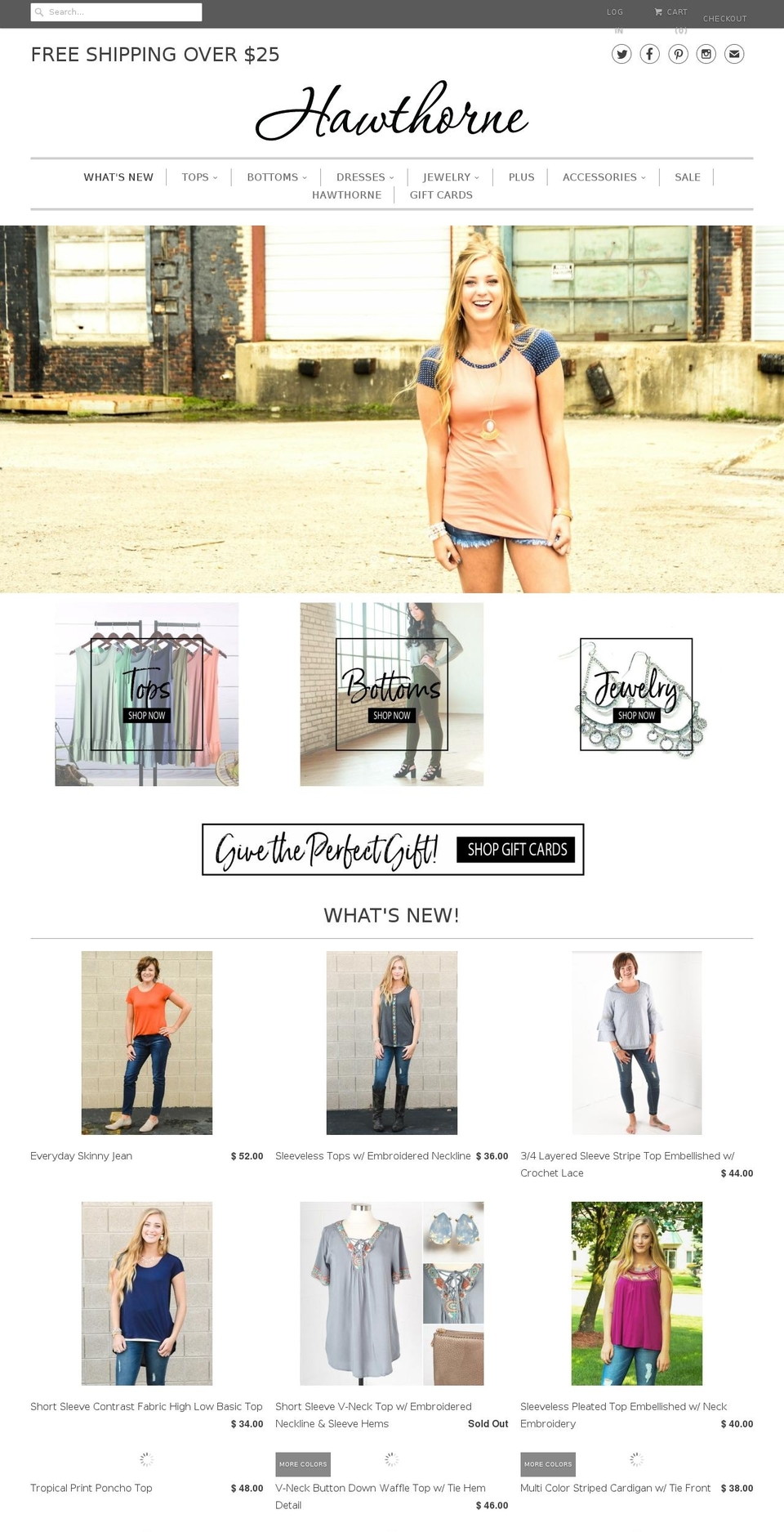 hawthornecollection.com — Shopify storefront screenshot