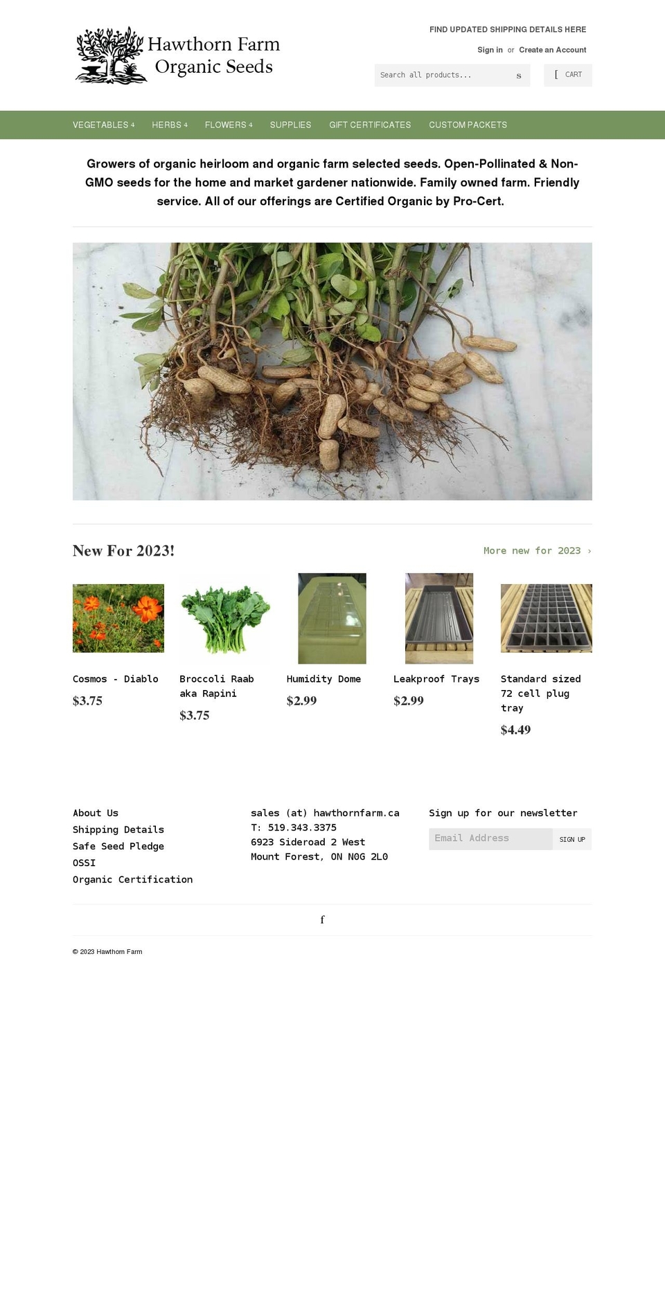 hawthornfarm.ca shopify website screenshot