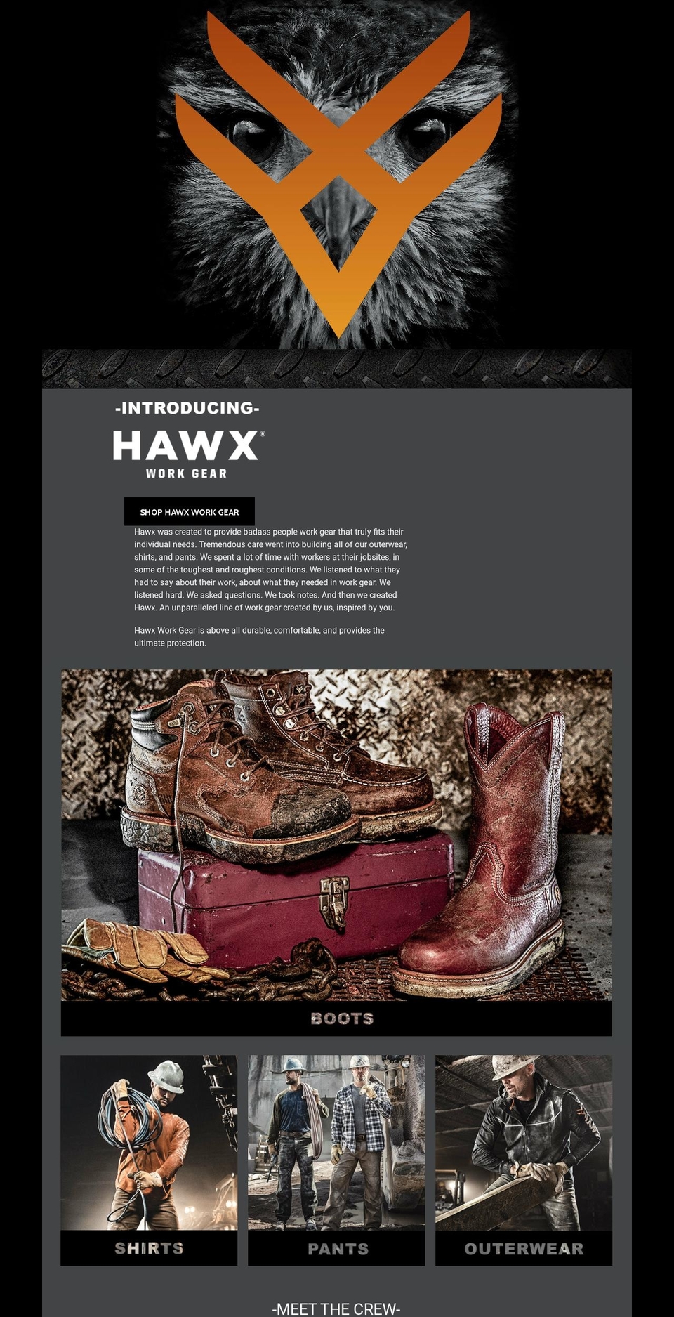 hawxwork.com shopify website screenshot