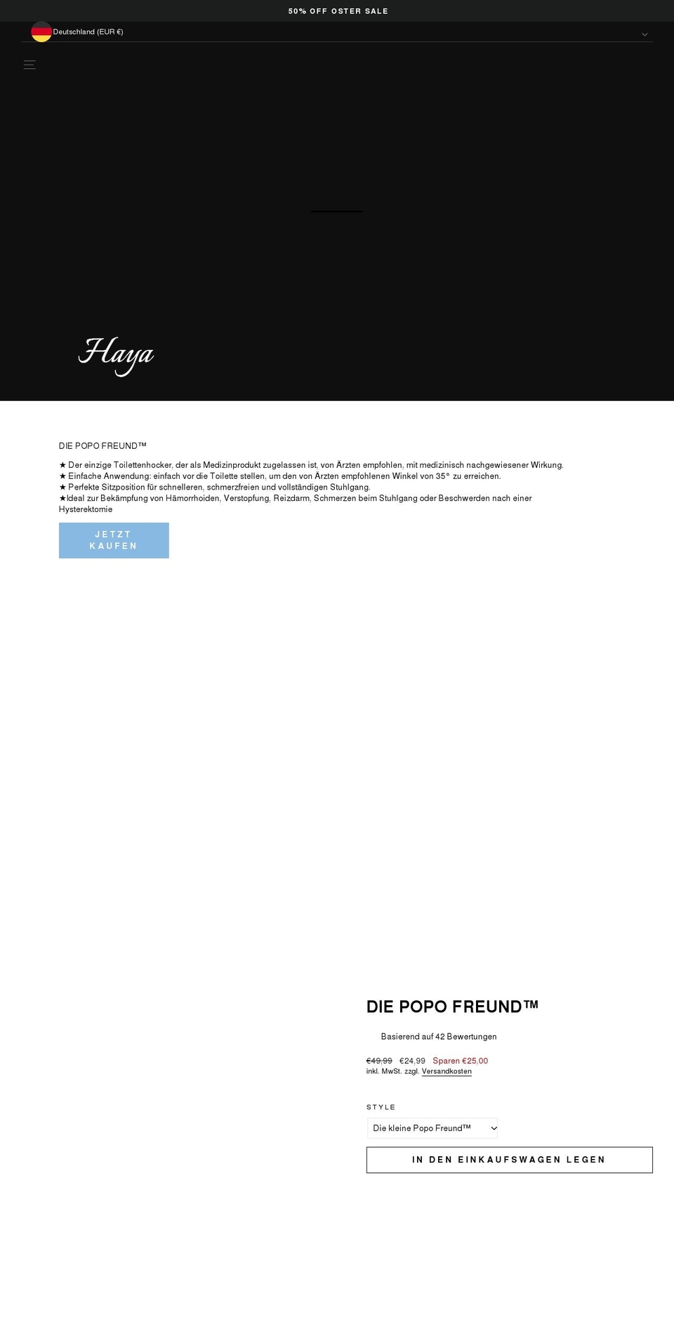 haya-store.com shopify website screenshot