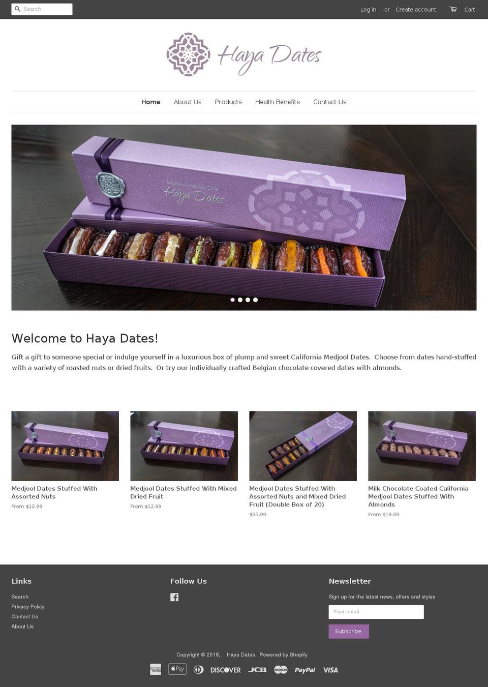 hayadates.com shopify website screenshot