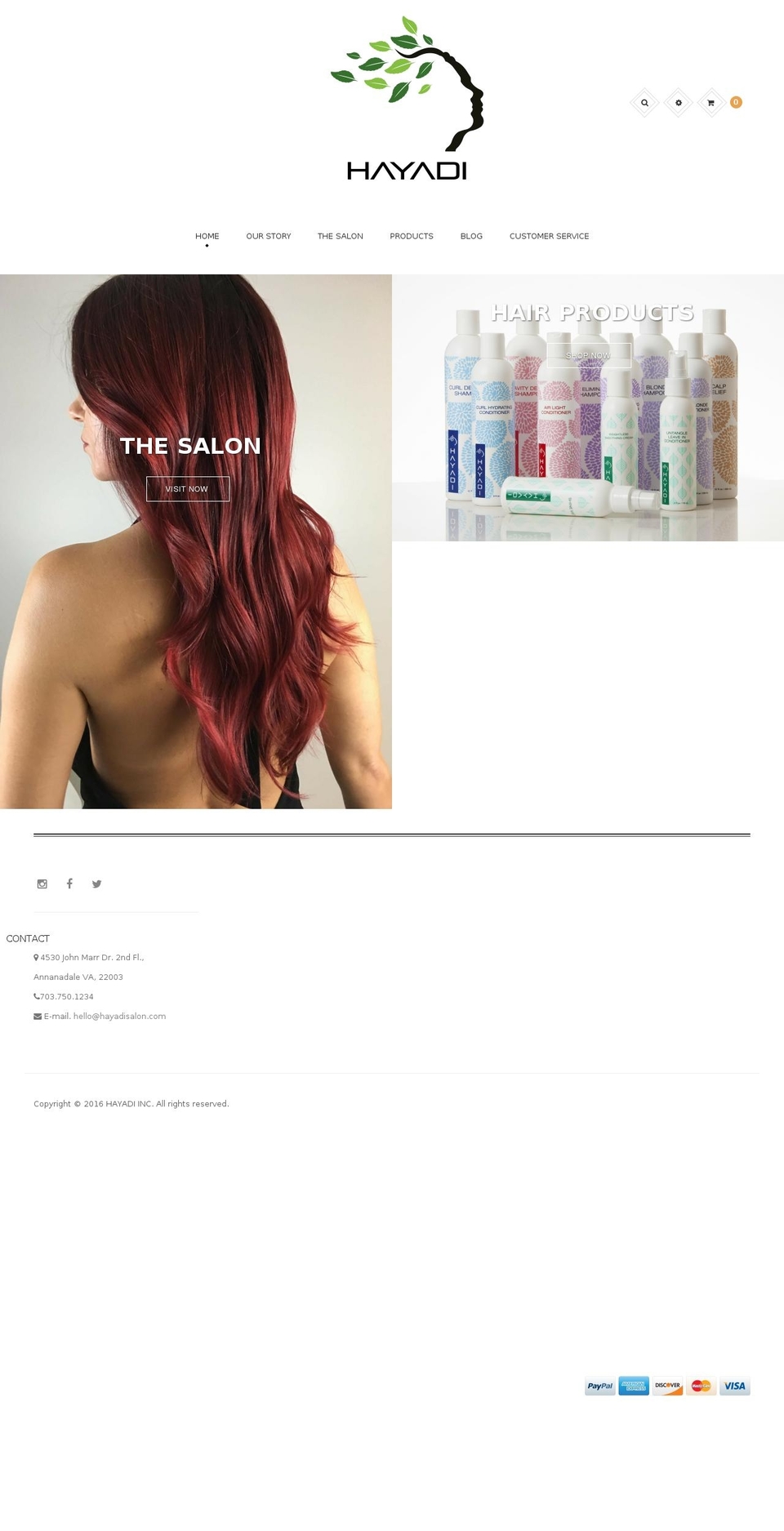 hayadisalon.com shopify website screenshot