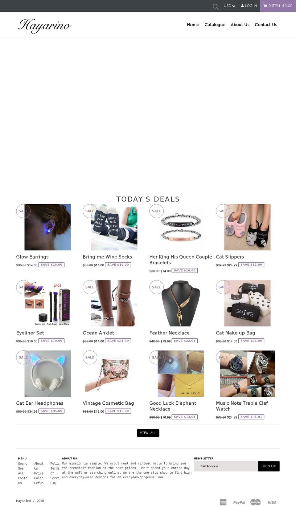 hayarino.com — Shopify storefront screenshot