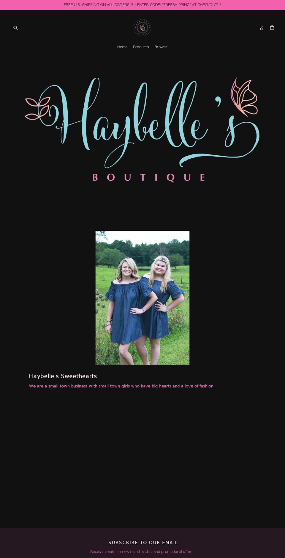 haybellesboutique.com — Shopify storefront screenshot