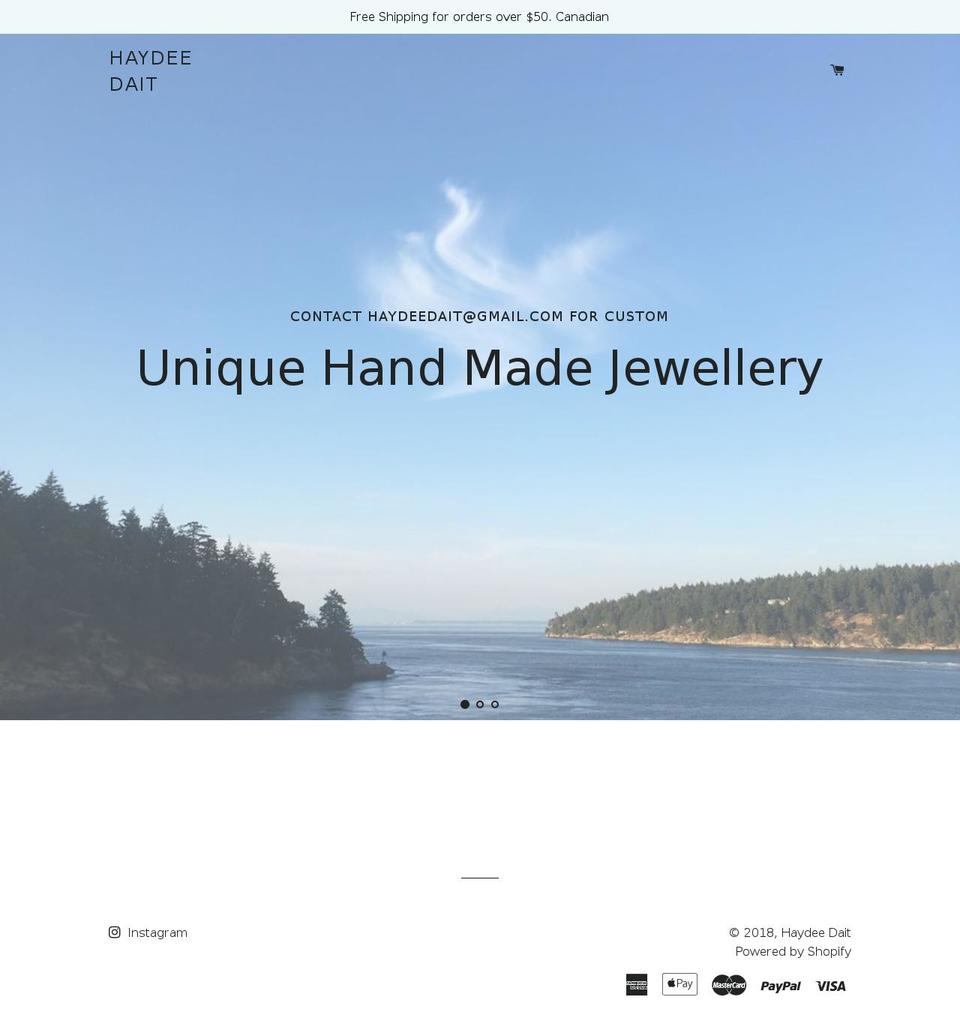 haydeedait.com — Shopify storefront screenshot