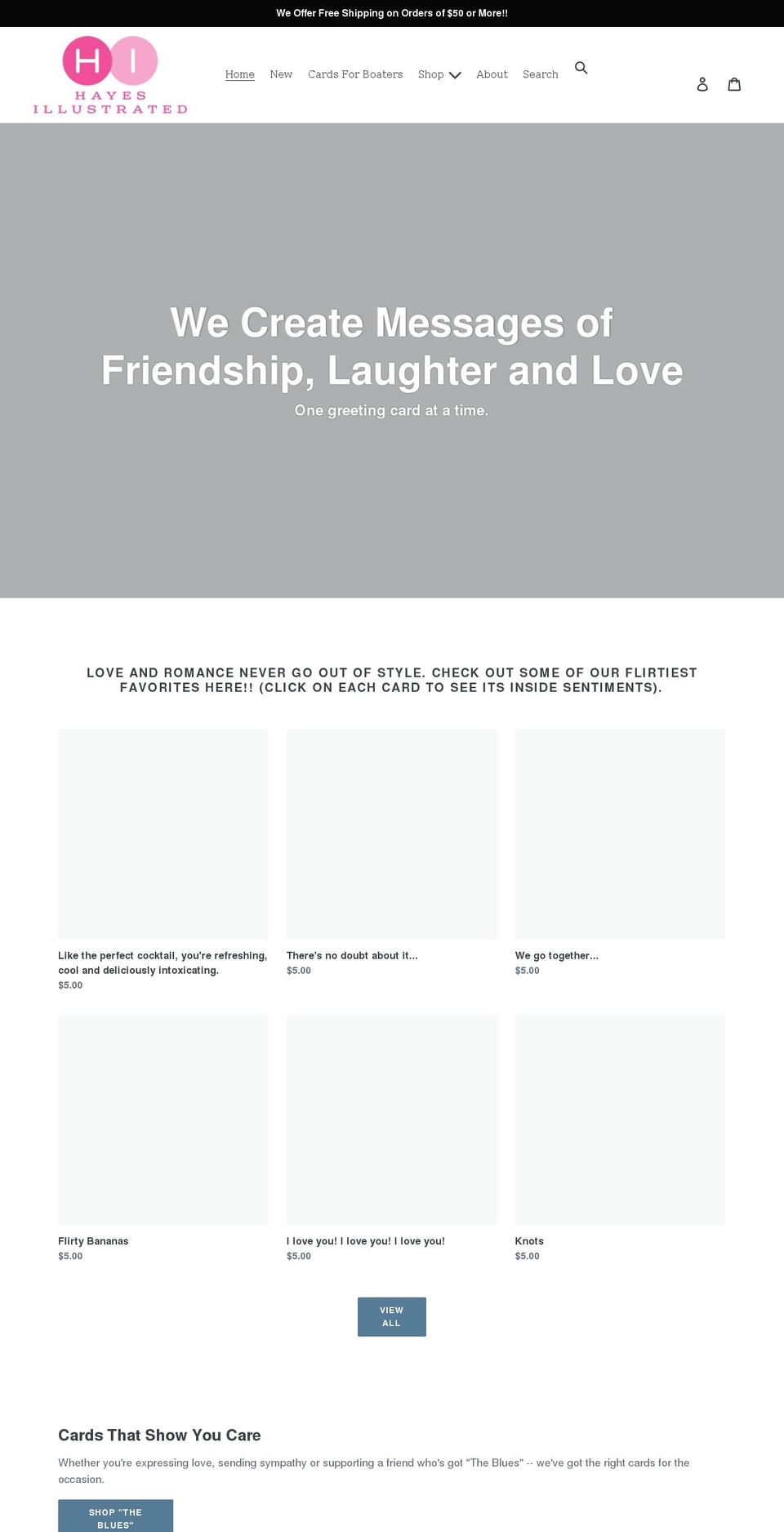 hayesillustrated.com shopify website screenshot