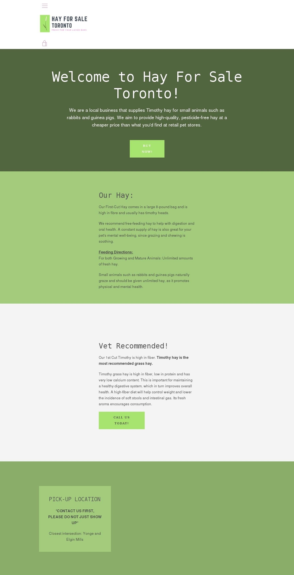 hayforsaletoronto.com shopify website screenshot