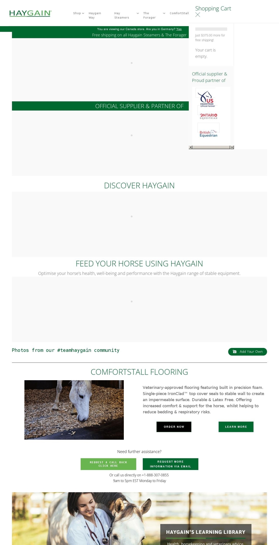 haygain.ca shopify website screenshot