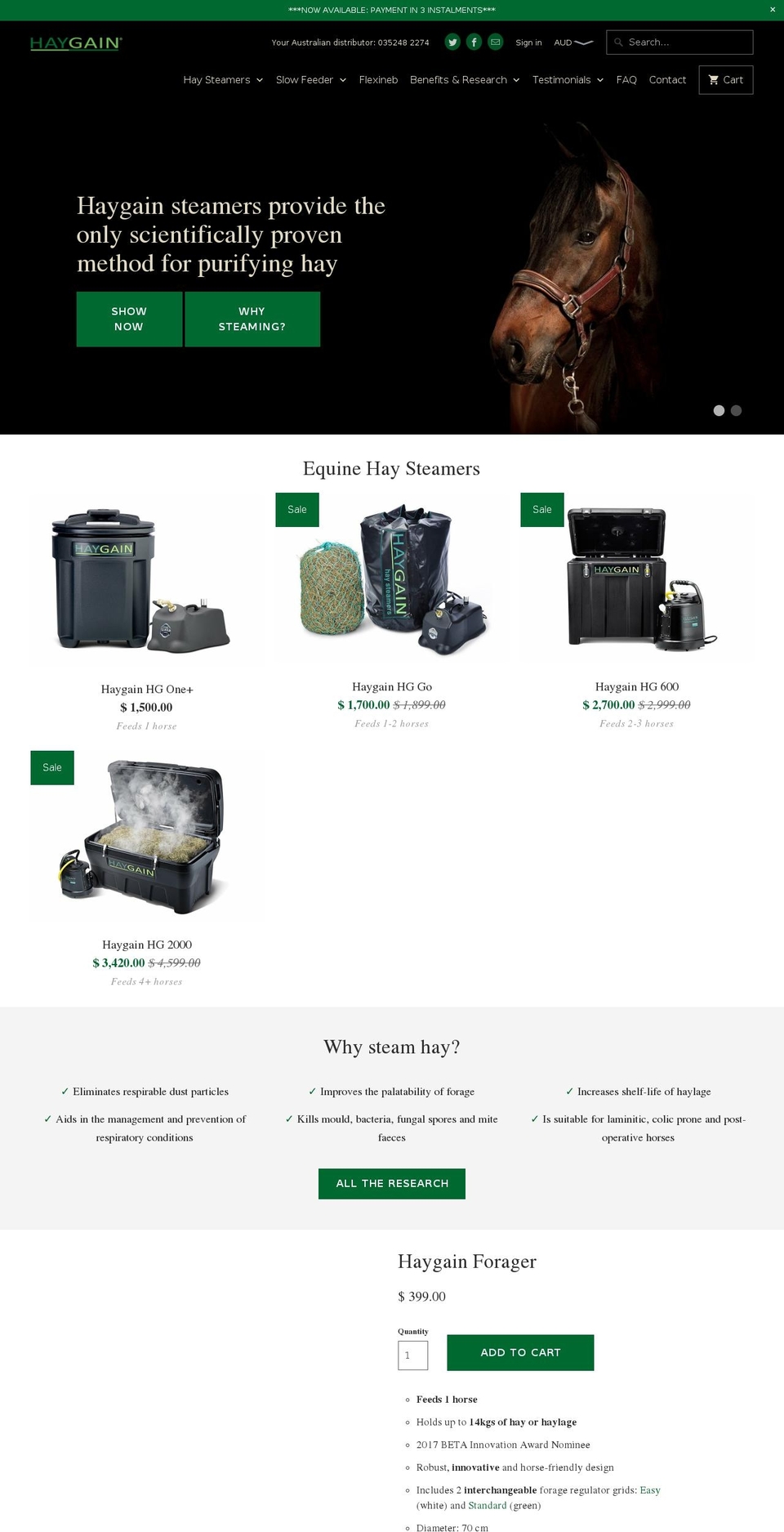 haygain.com.au shopify website screenshot