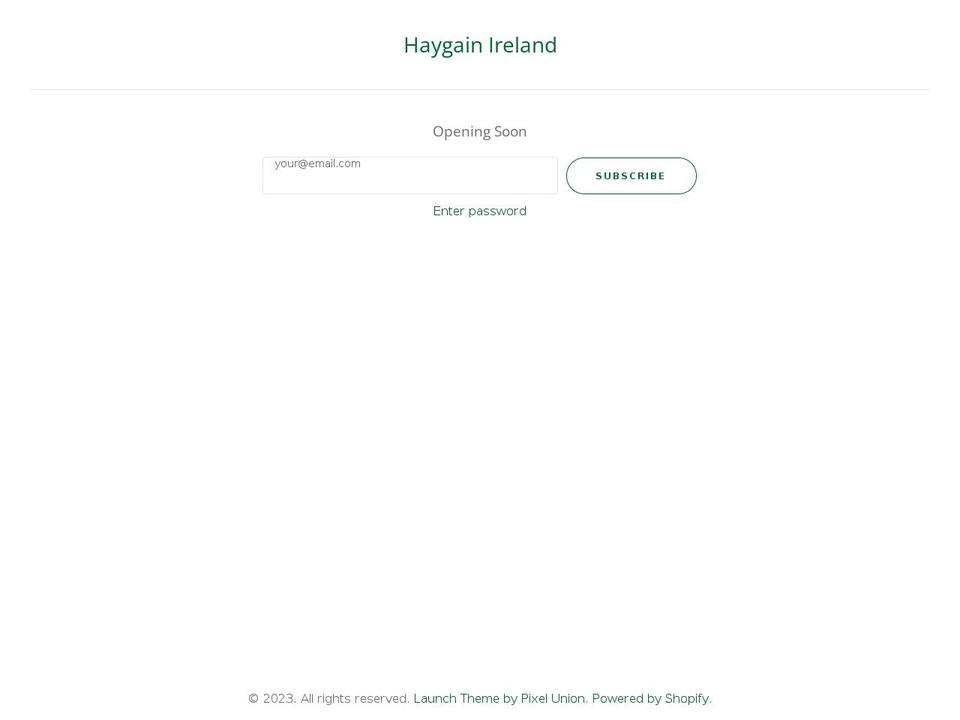 haygain.ie shopify website screenshot