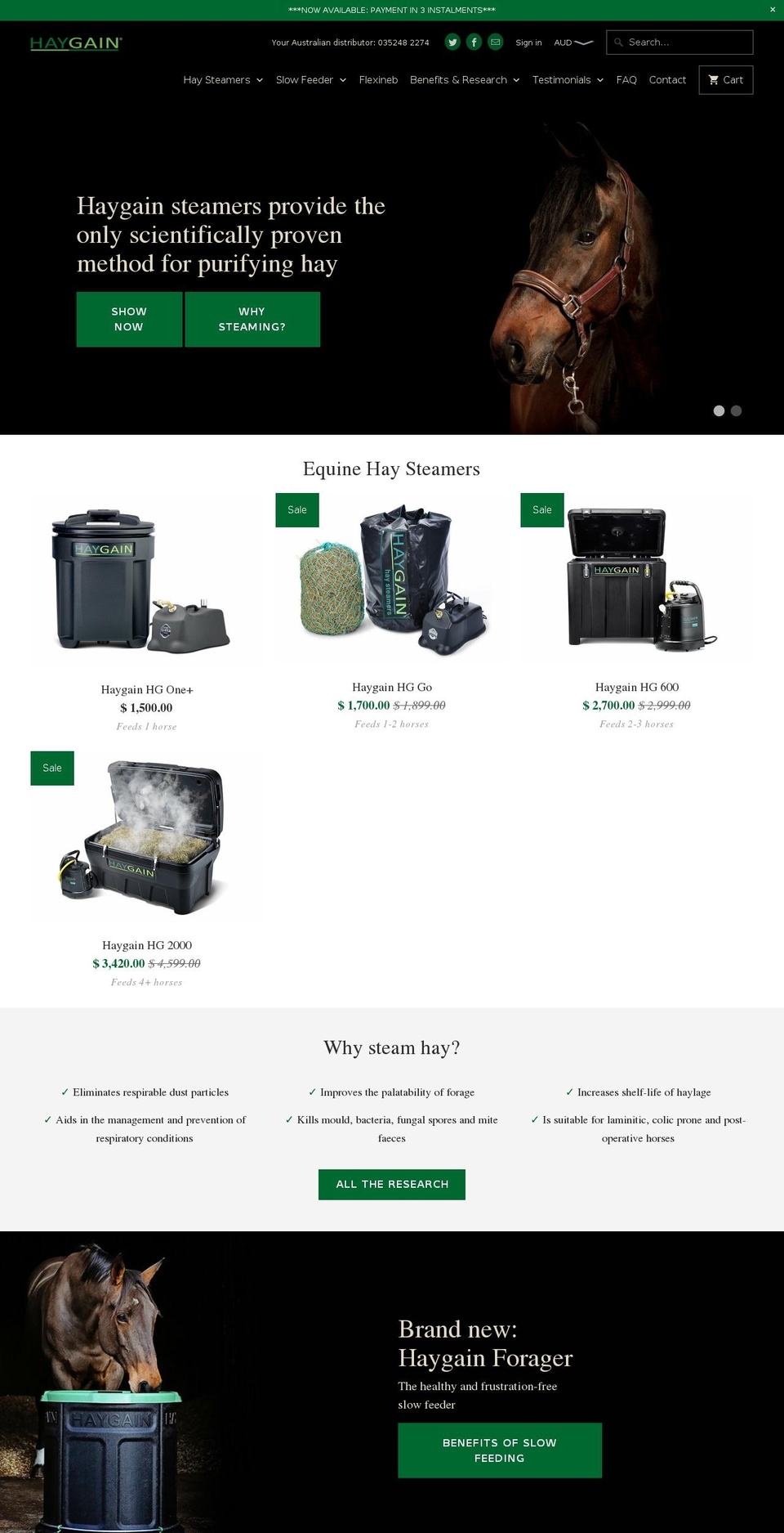 haygainaustralia.com shopify website screenshot