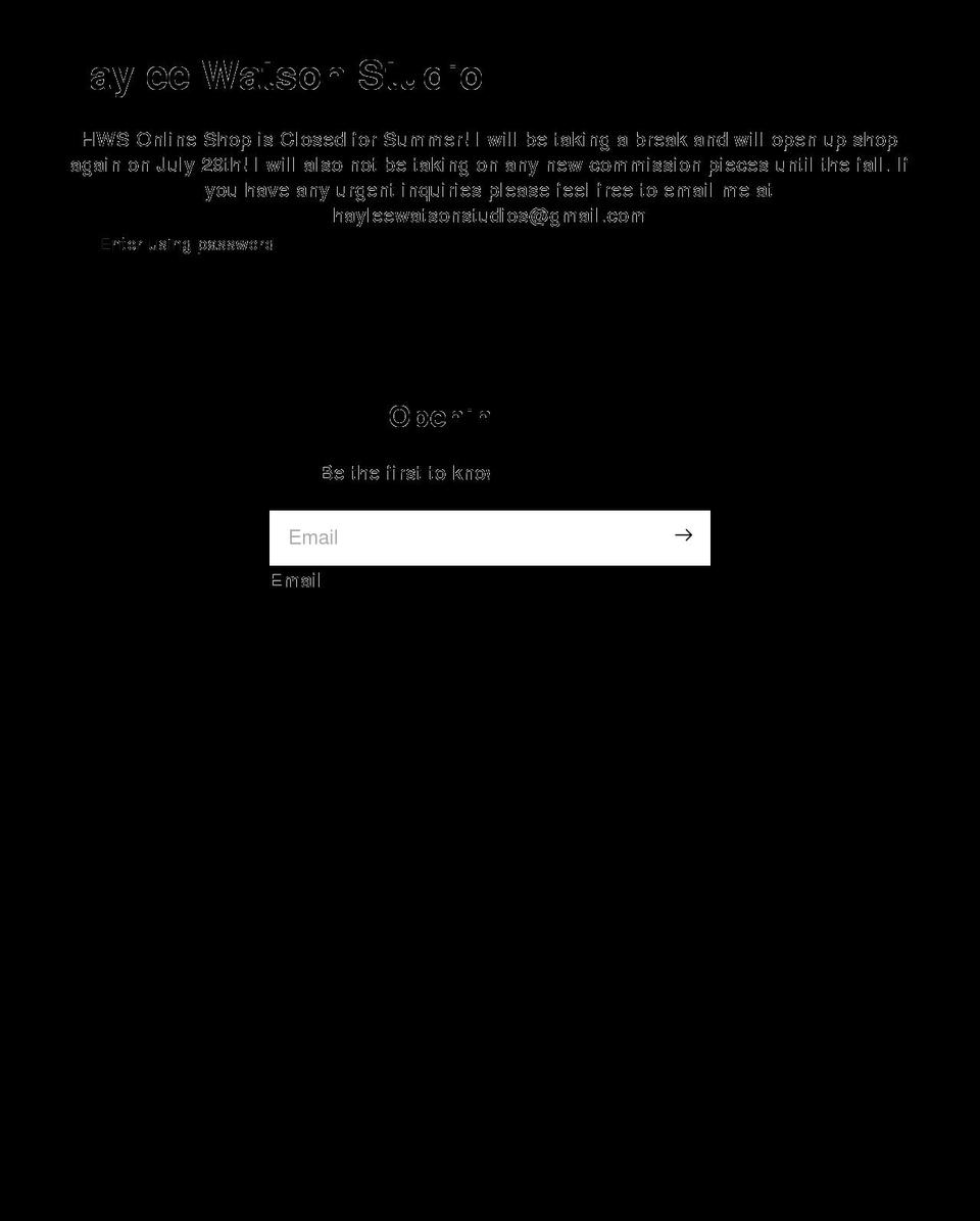 hayleewatsonstudio.com shopify website screenshot