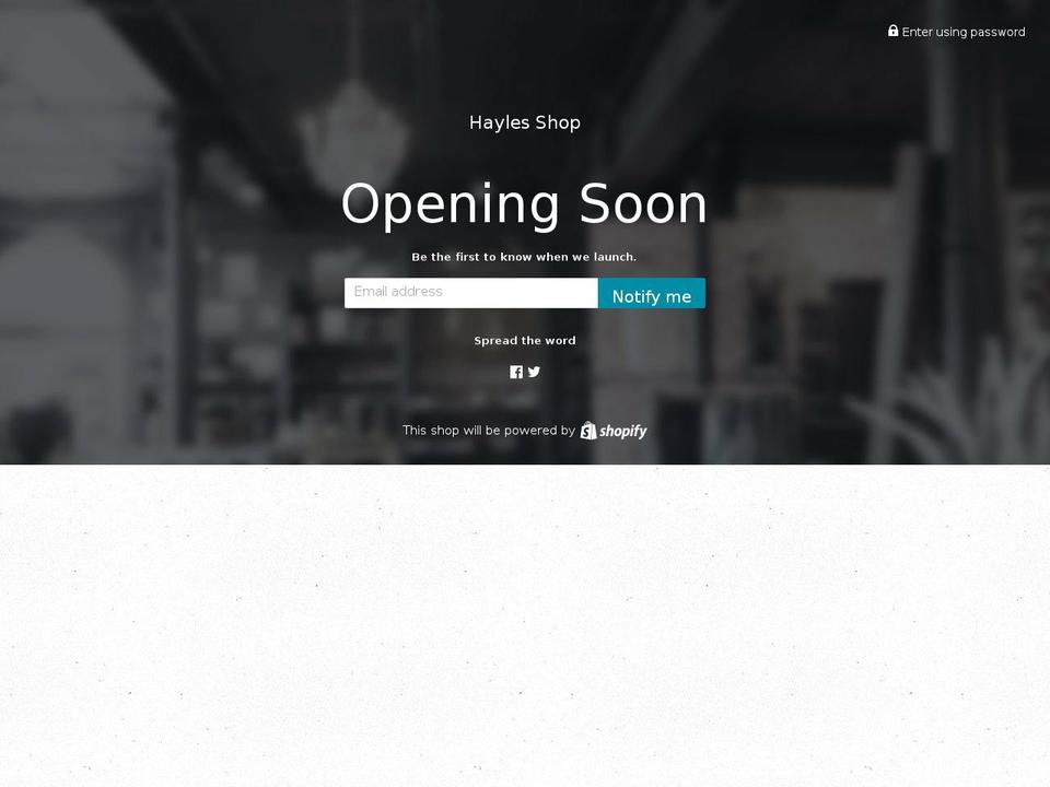 haylesshop.com — Shopify storefront screenshot