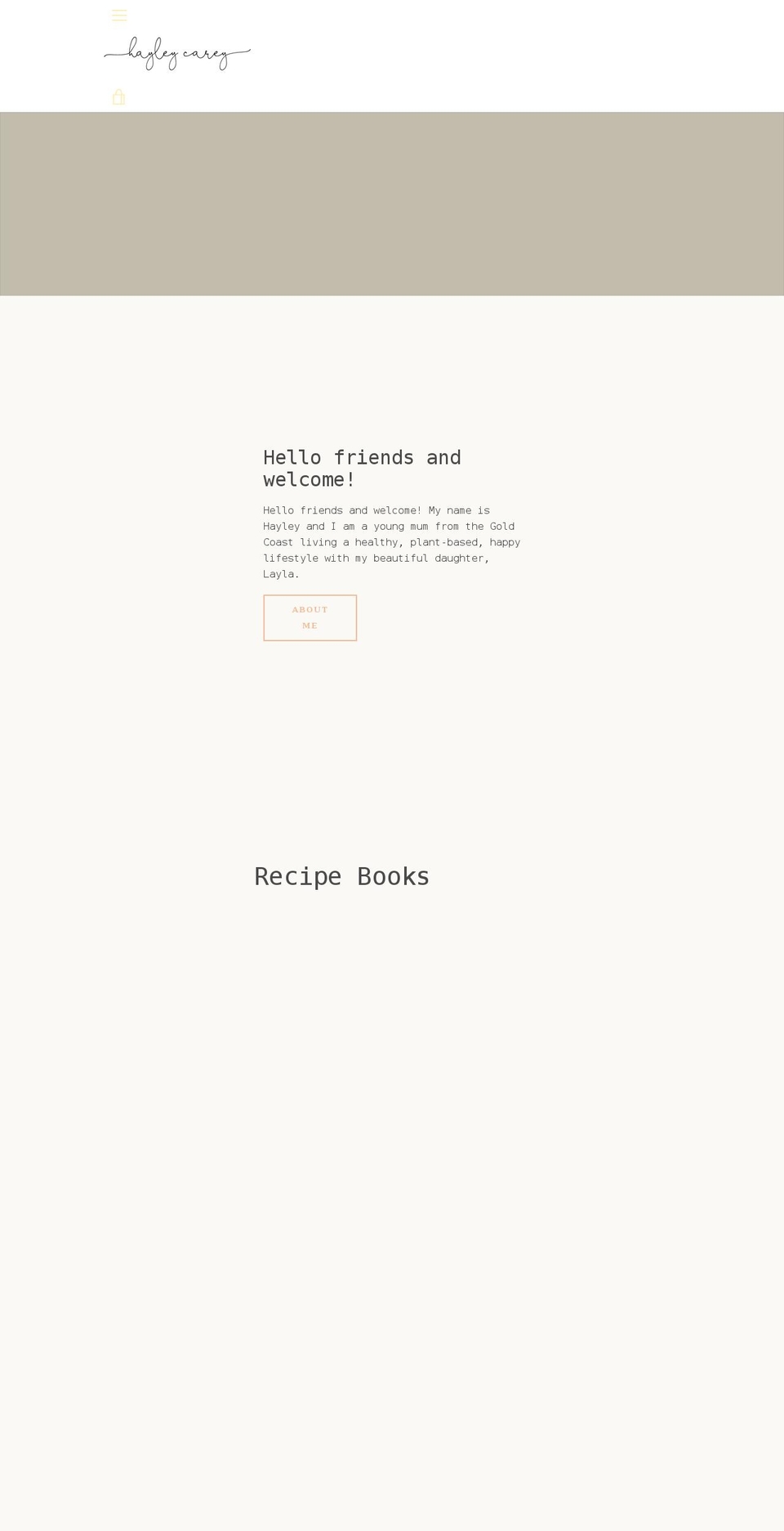 hayleycarey.com shopify website screenshot