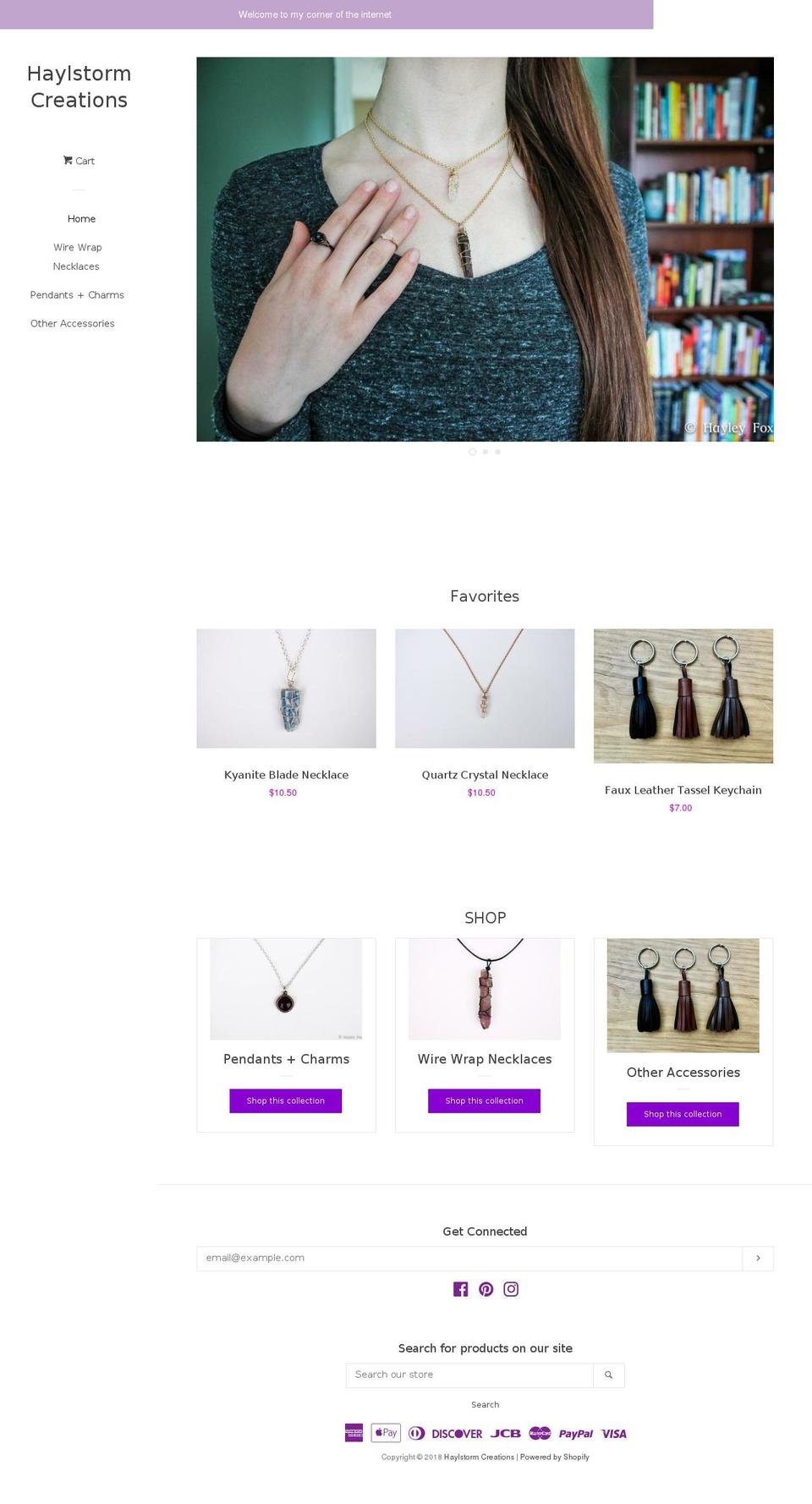 haylstormcreations.com — Shopify storefront screenshot