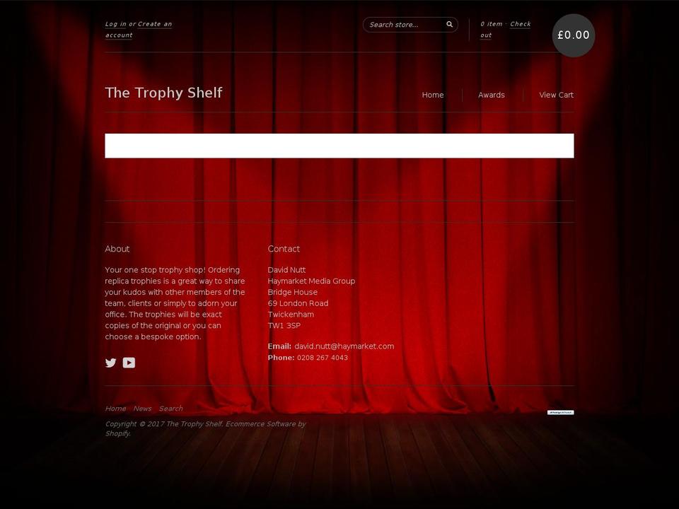 haymarketawardshop.com shopify website screenshot