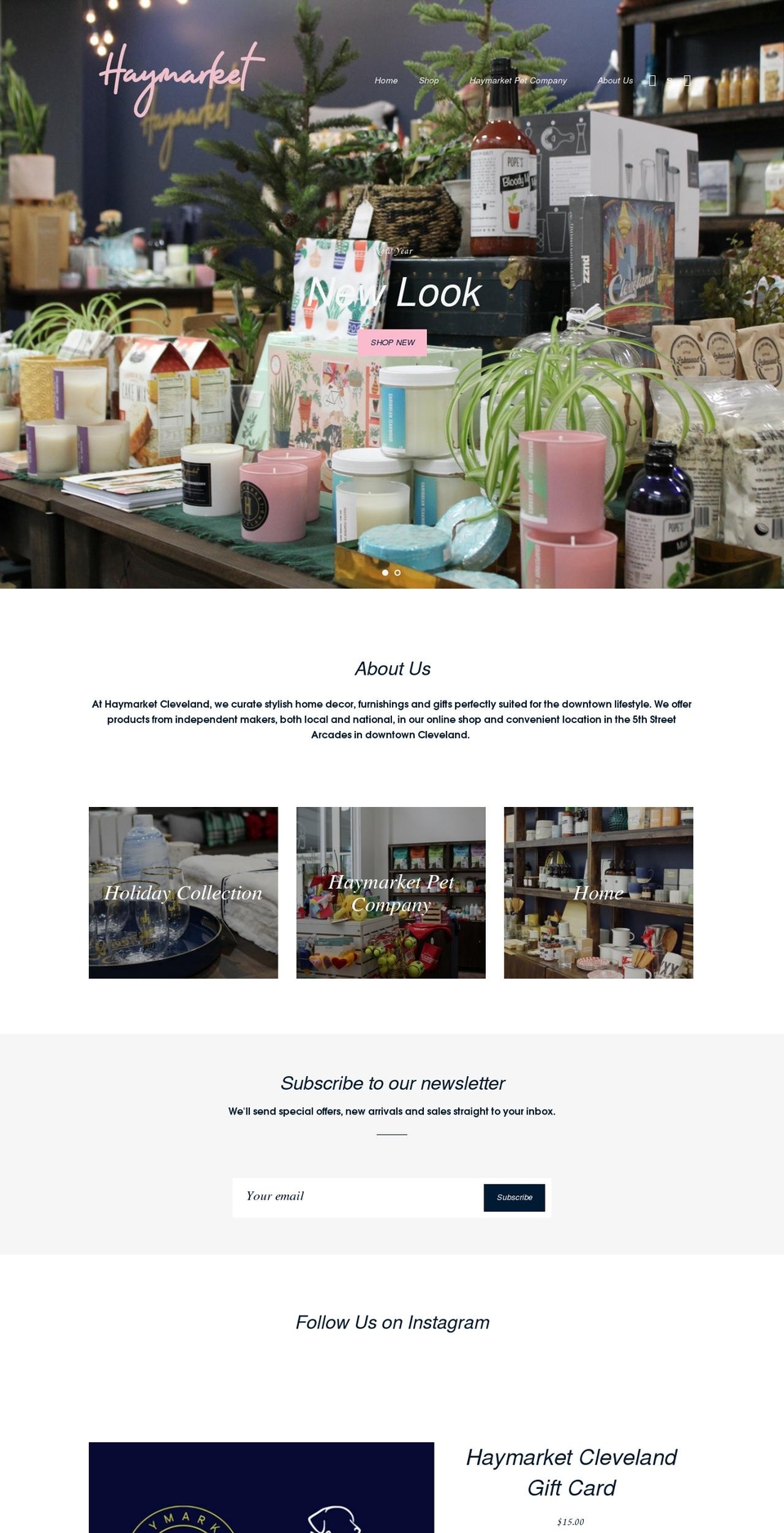 haymarketcleveland.com shopify website screenshot