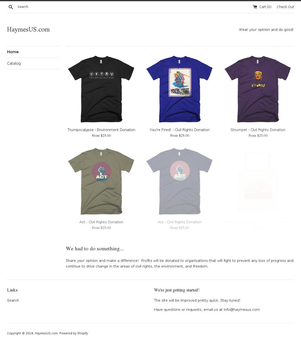 haymesus.com — Shopify storefront screenshot