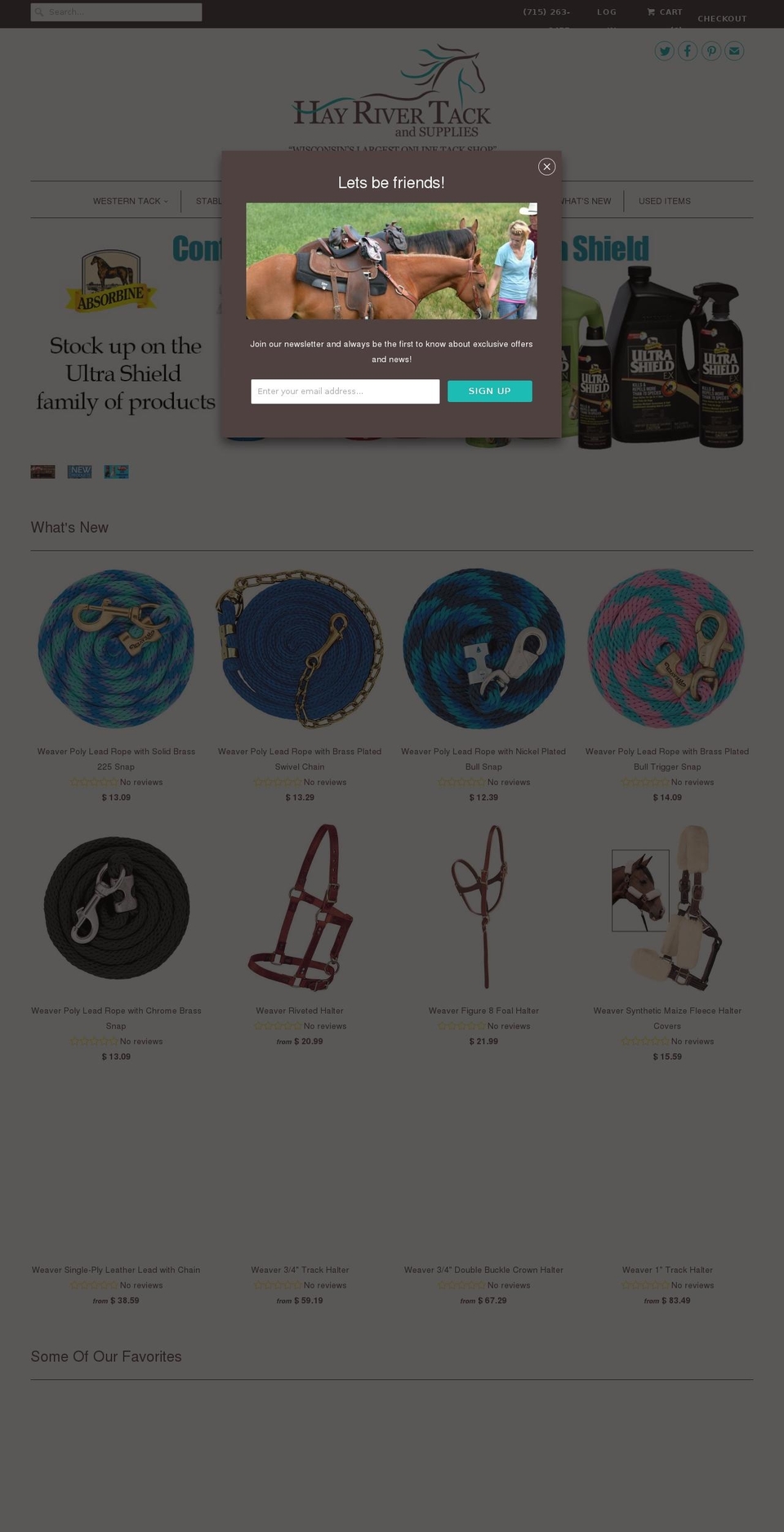 hayrivertack.com shopify website screenshot