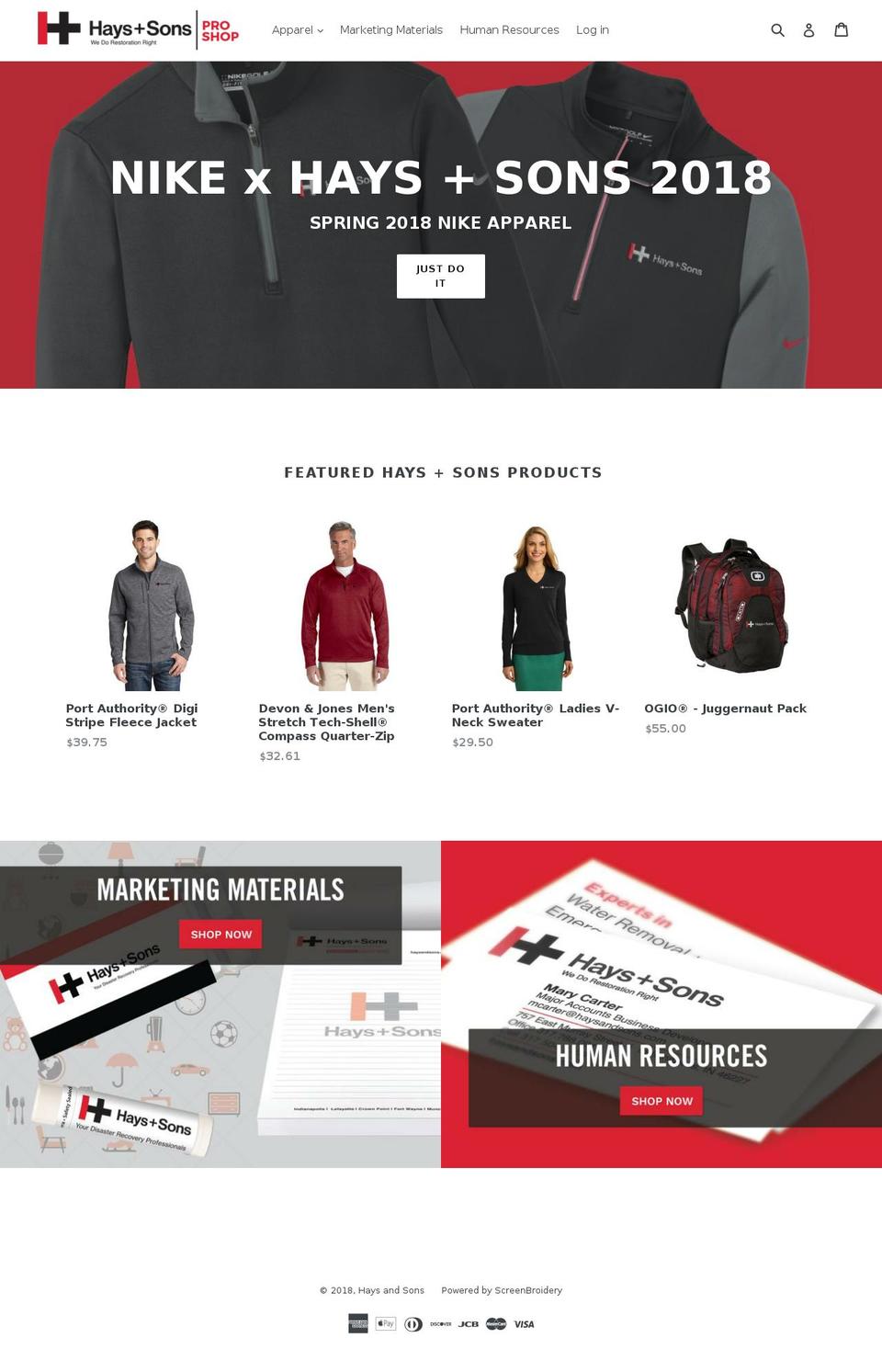 haysproshop.com — Shopify storefront screenshot