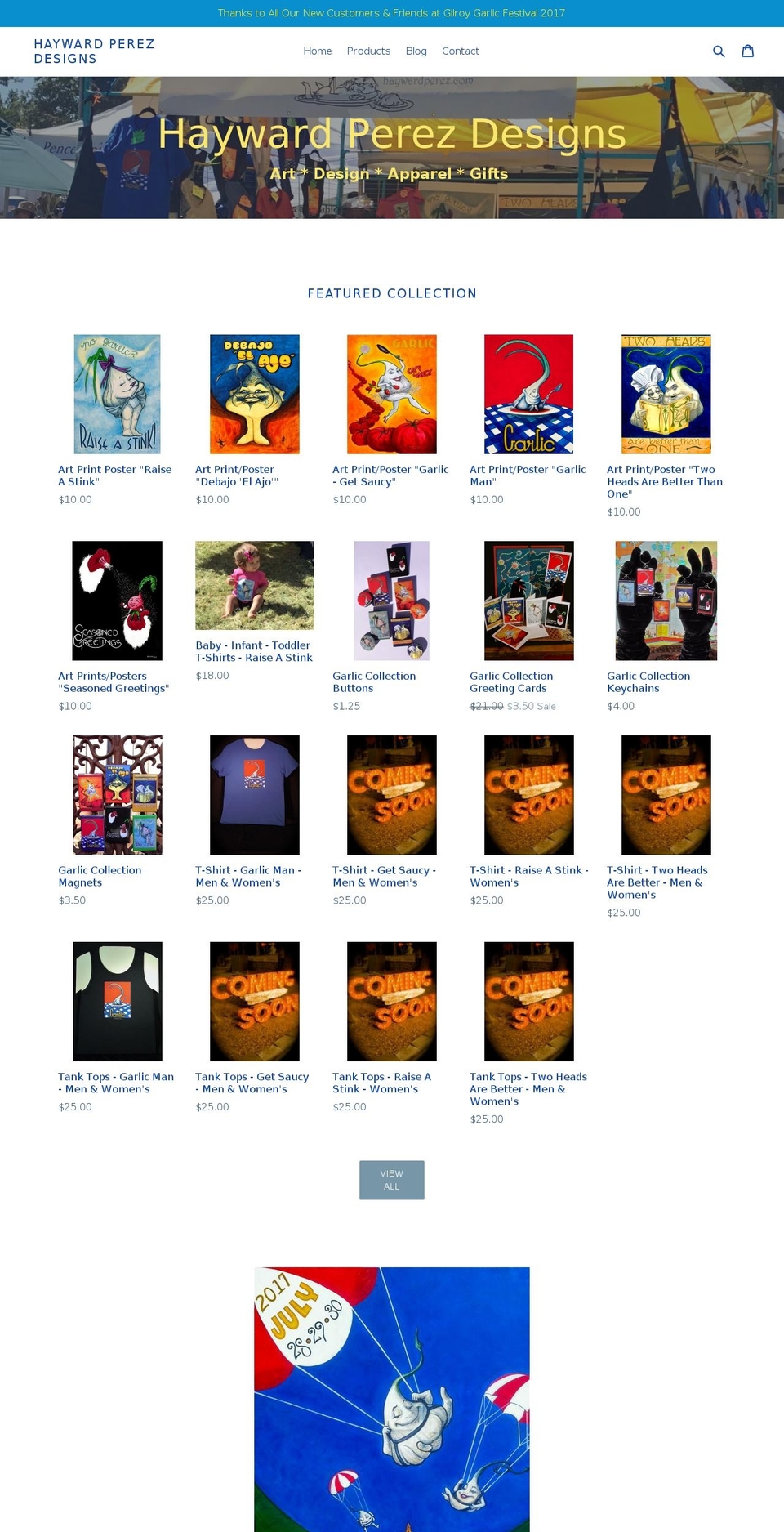 haywardperez.com — Shopify storefront screenshot