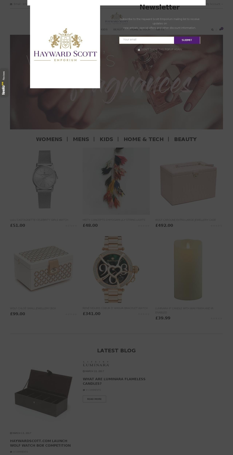 haywardscott.com shopify website screenshot