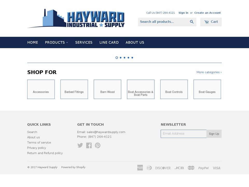 haywardsupply.com shopify website screenshot