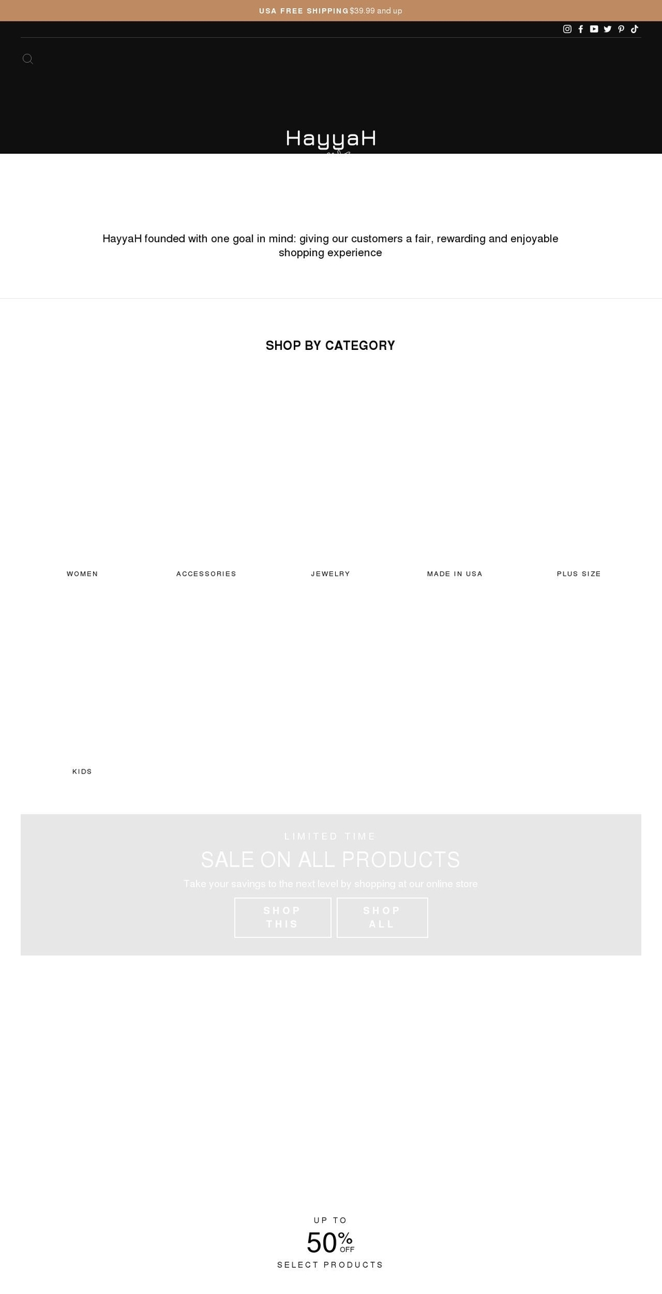 hayyah.net shopify website screenshot