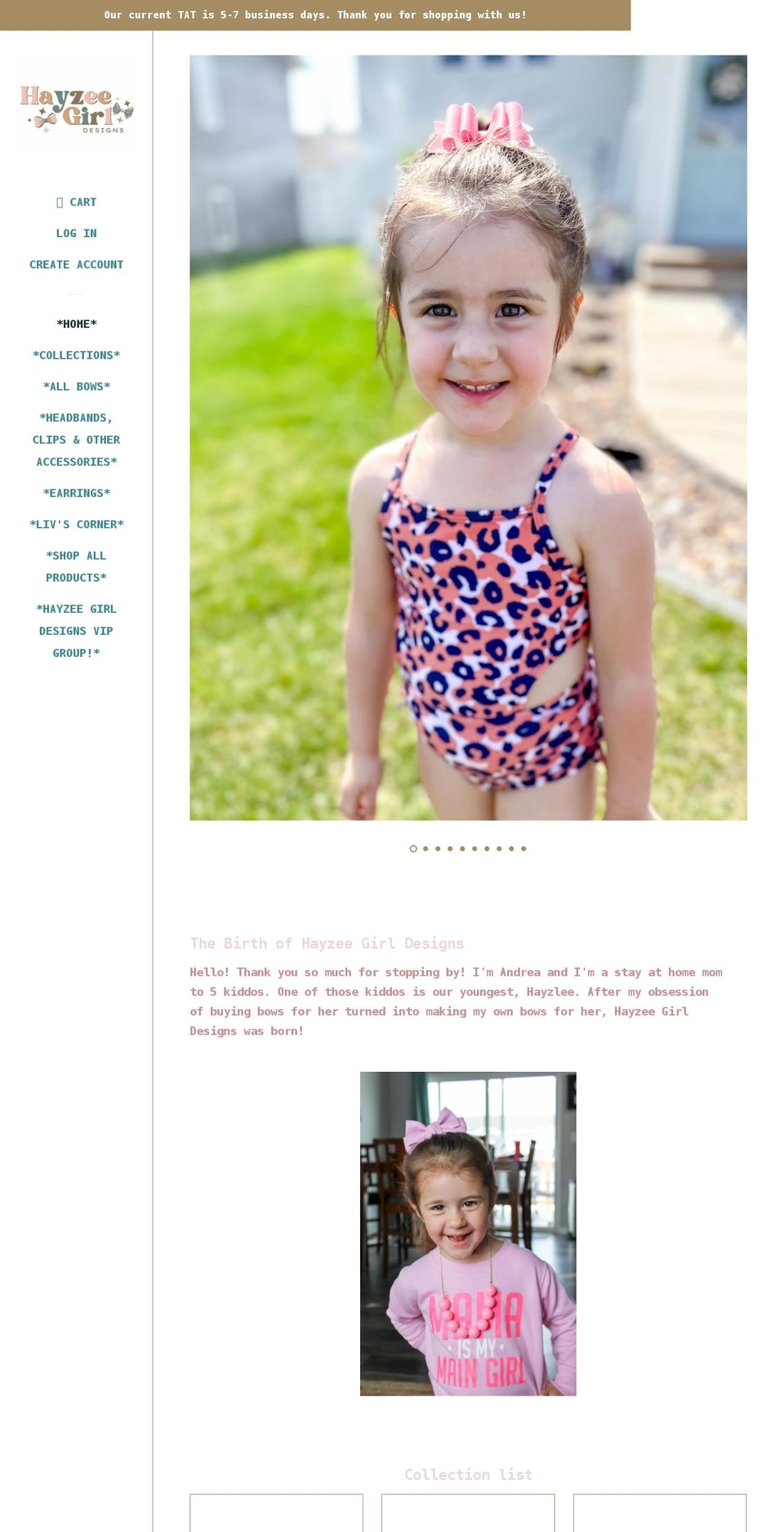 Copy of Pop Shopify theme site example hayzeegirldesigns.com