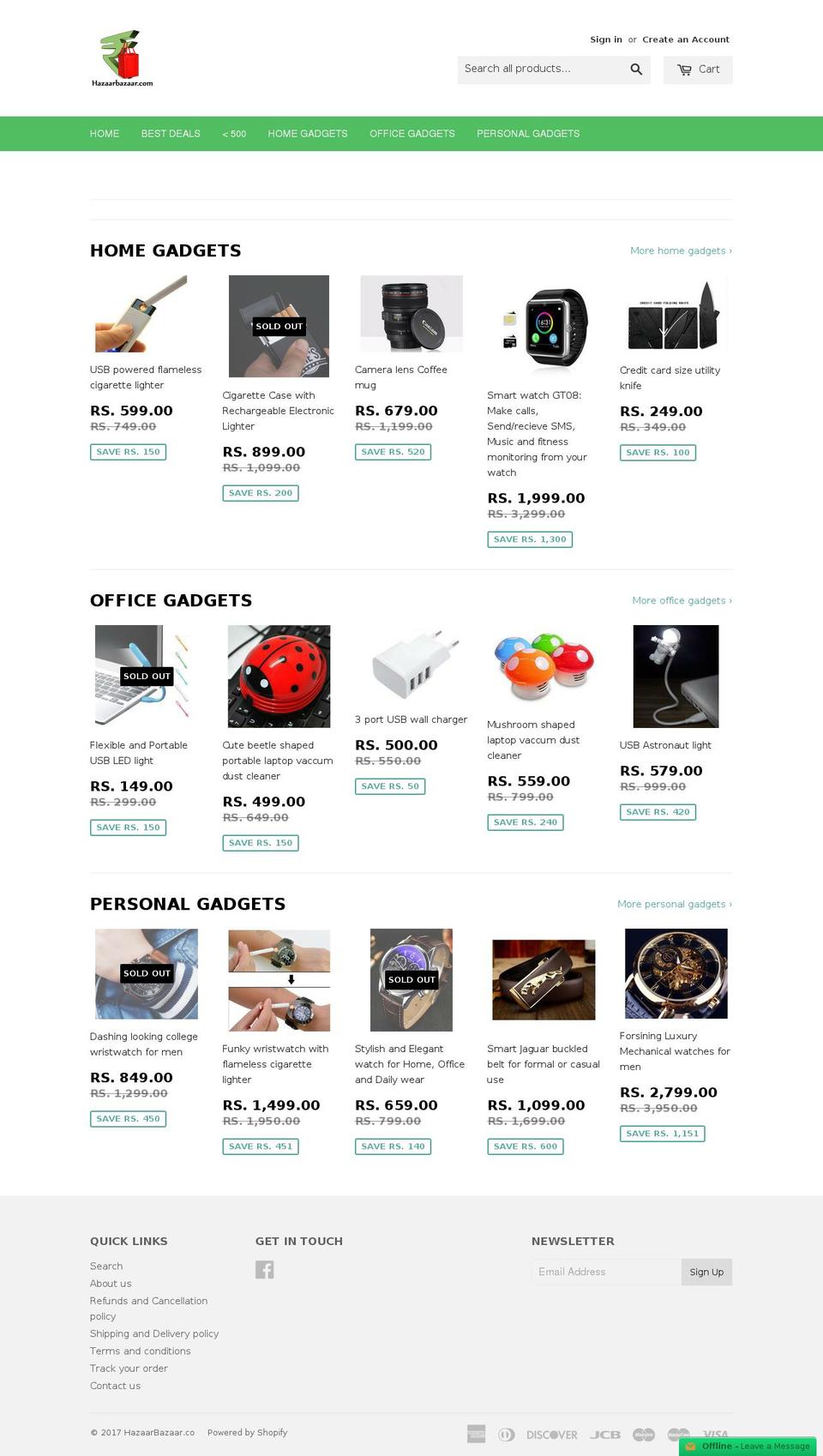 hazaarbazaar.co shopify website screenshot