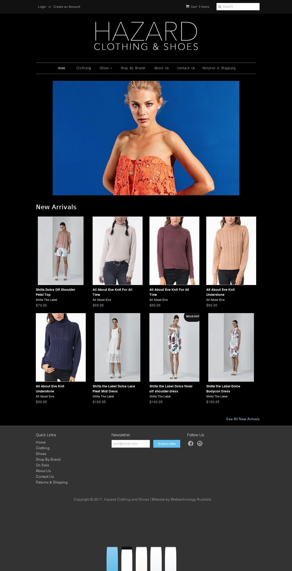 hazardclothing.com.au shopify website screenshot