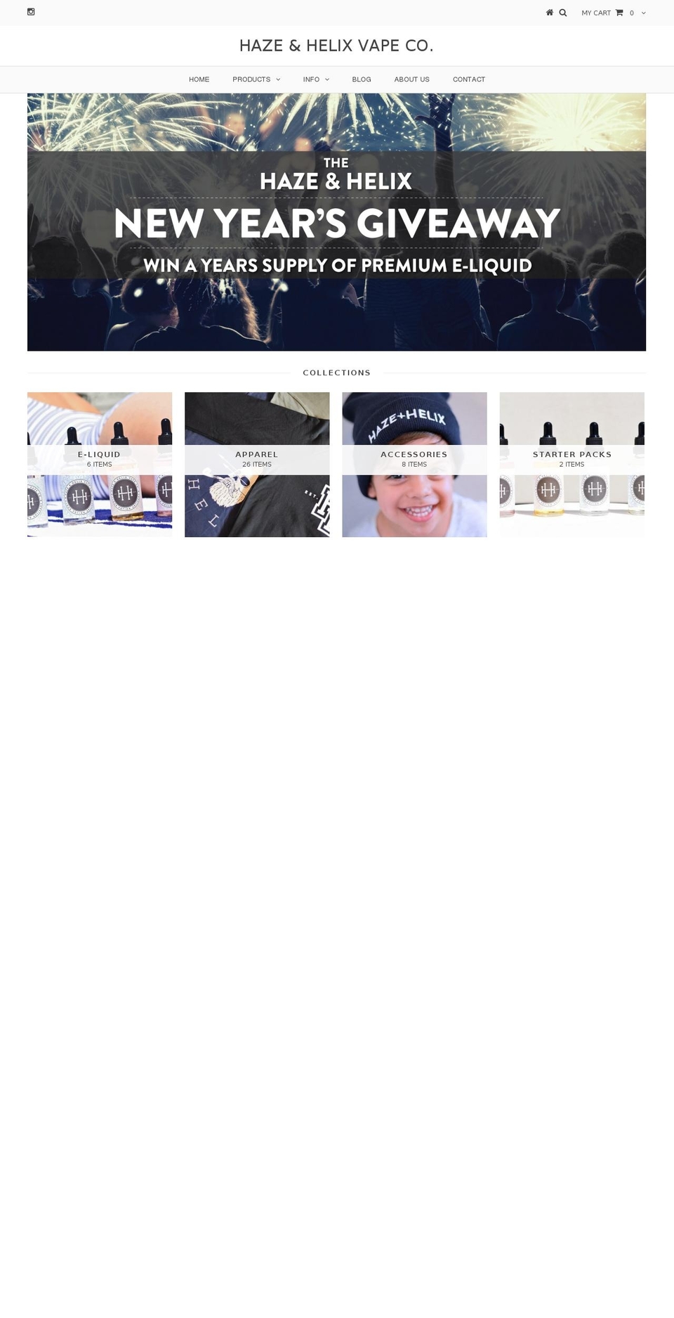 hazeandhelix.com shopify website screenshot