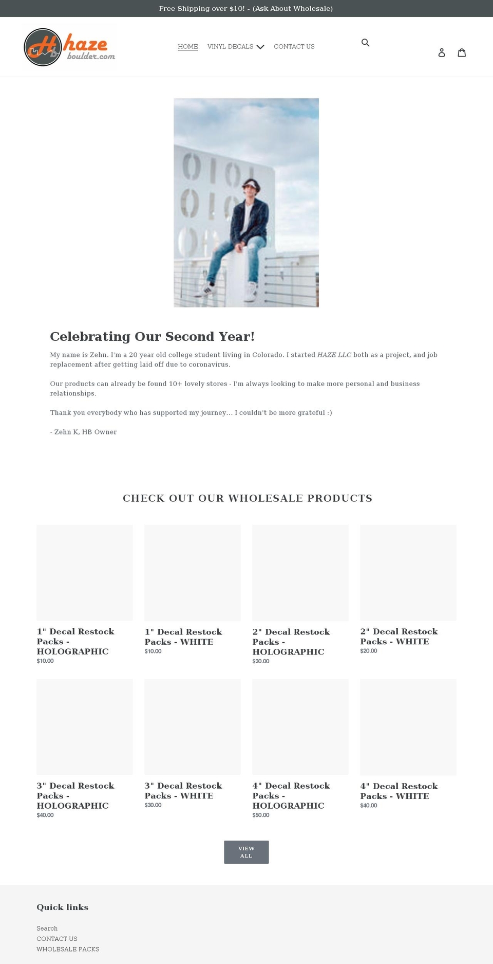 hazeboulder.com shopify website screenshot