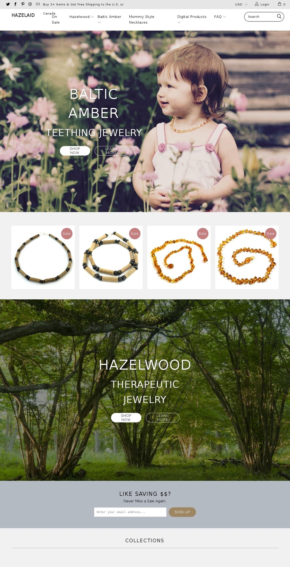 hazelaid.info shopify website screenshot