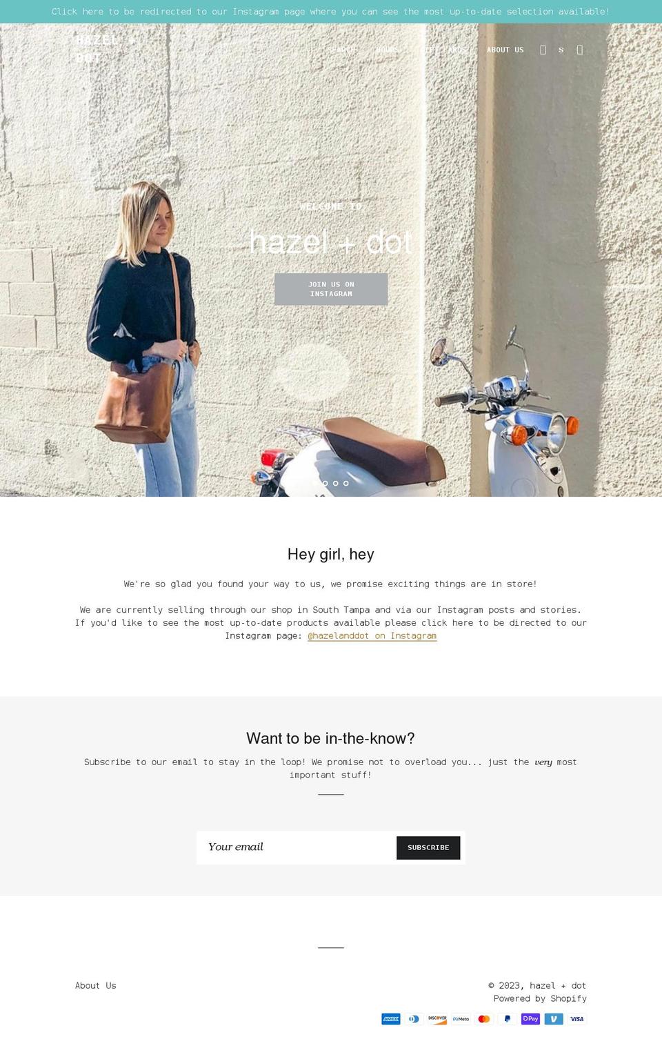 hazelanddot.com shopify website screenshot