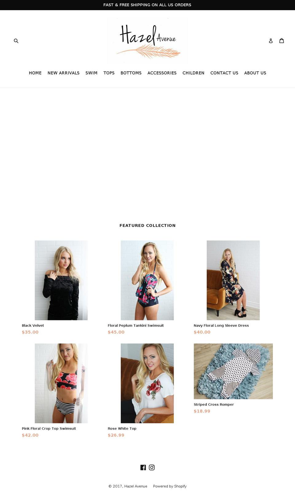 hazelavenue.com shopify website screenshot