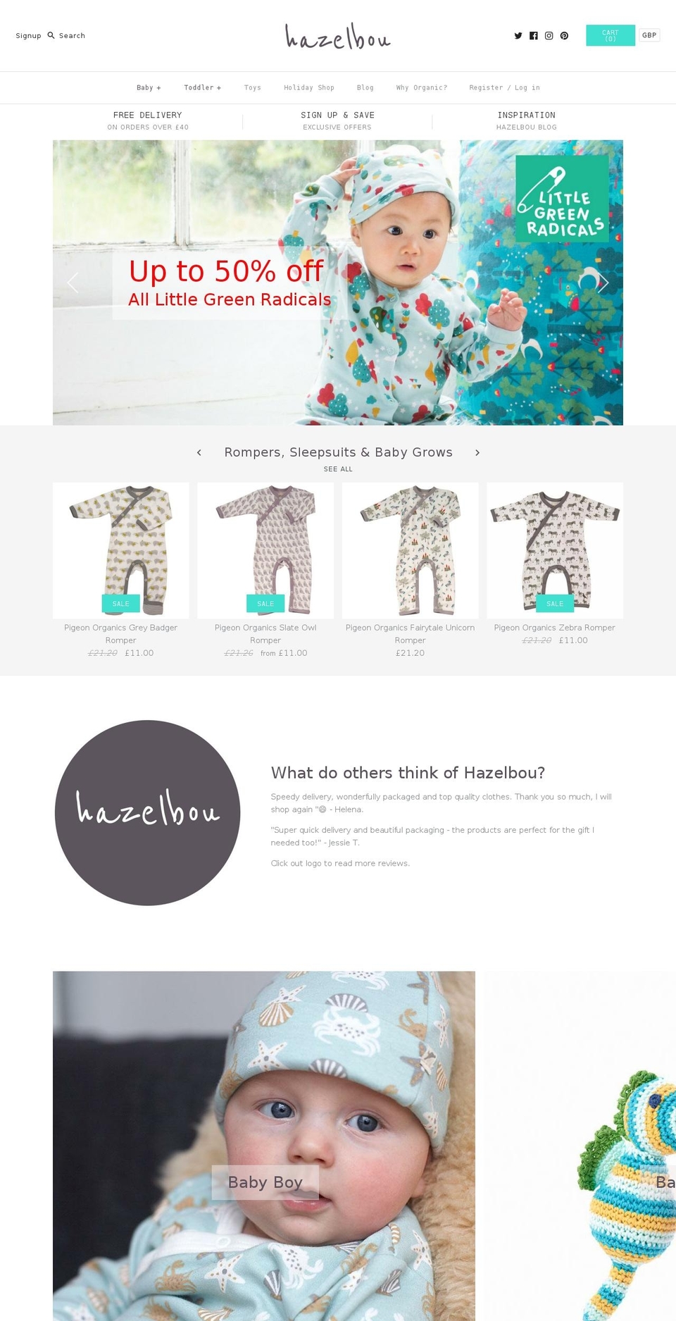 hazelbou.com — Shopify storefront screenshot