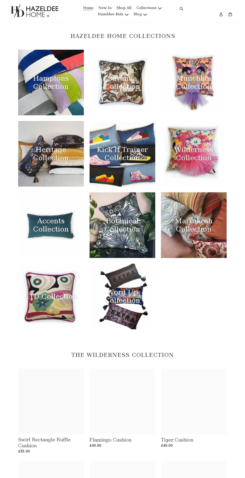 hazeldee.com shopify website screenshot