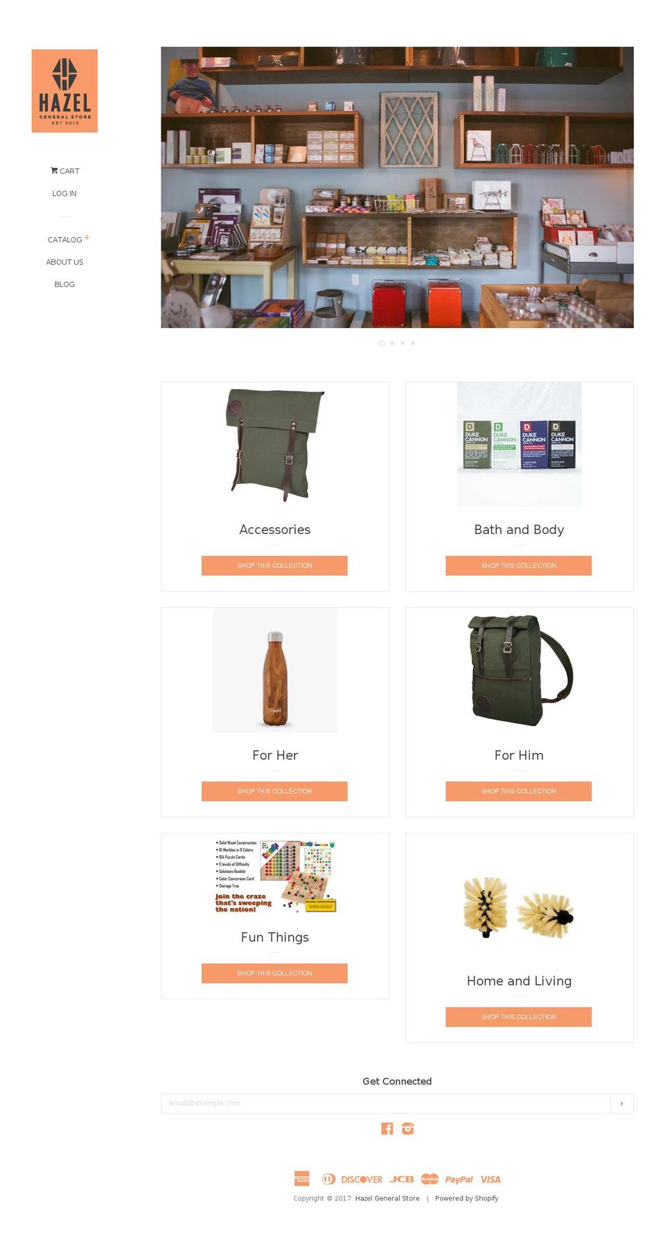 hazelgeneralstore.com shopify website screenshot