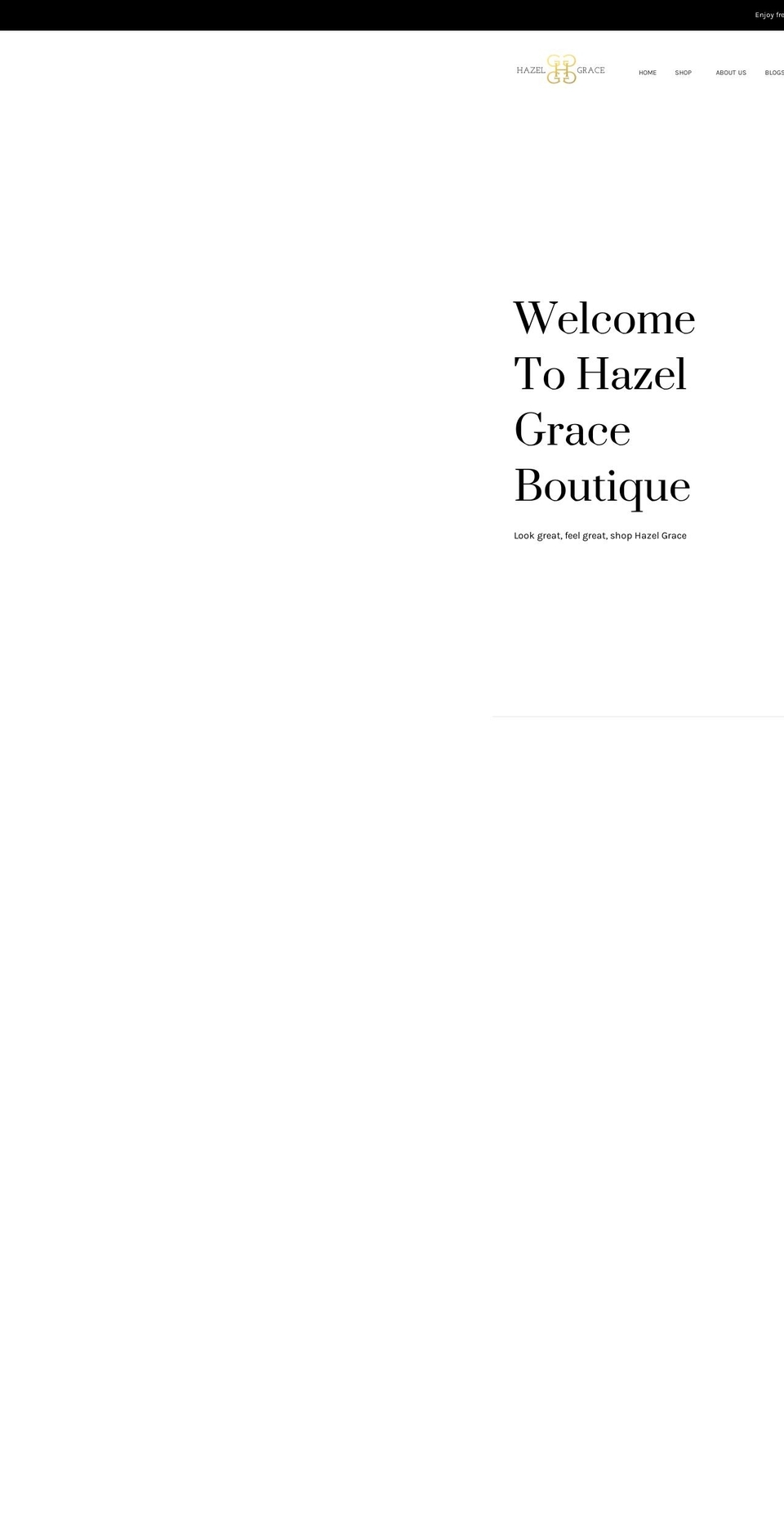 hazelgraceboutique.com shopify website screenshot