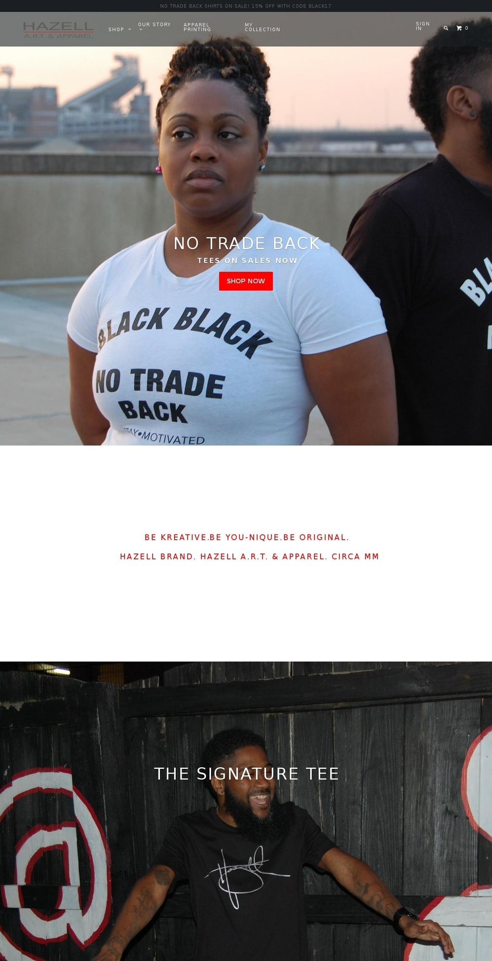 hazellart.com shopify website screenshot