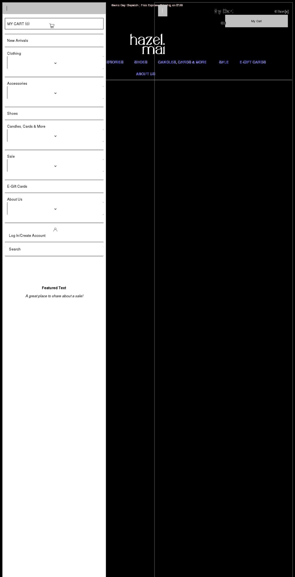 hazelmai.com.au shopify website screenshot