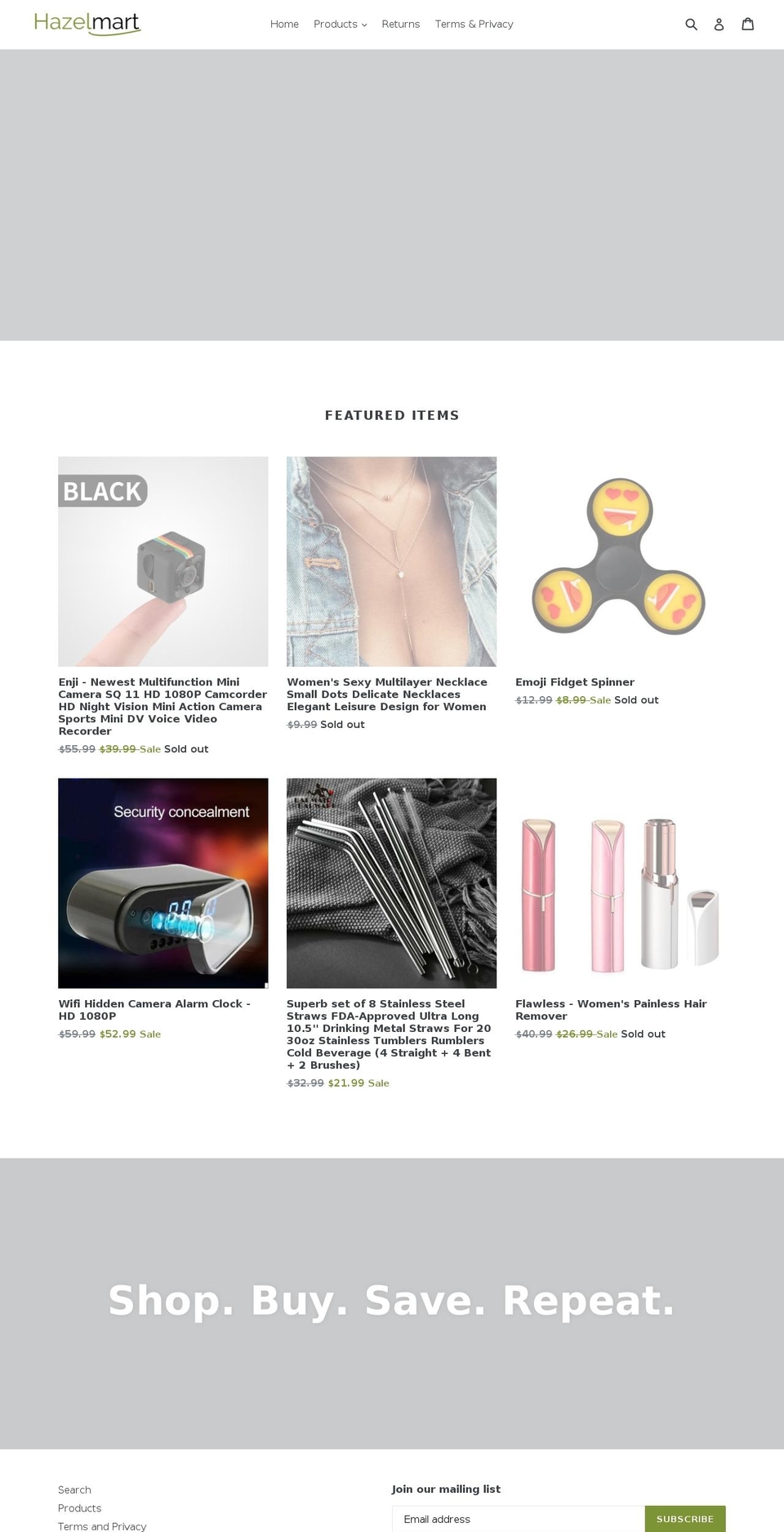 hazelmart.com — Shopify storefront screenshot