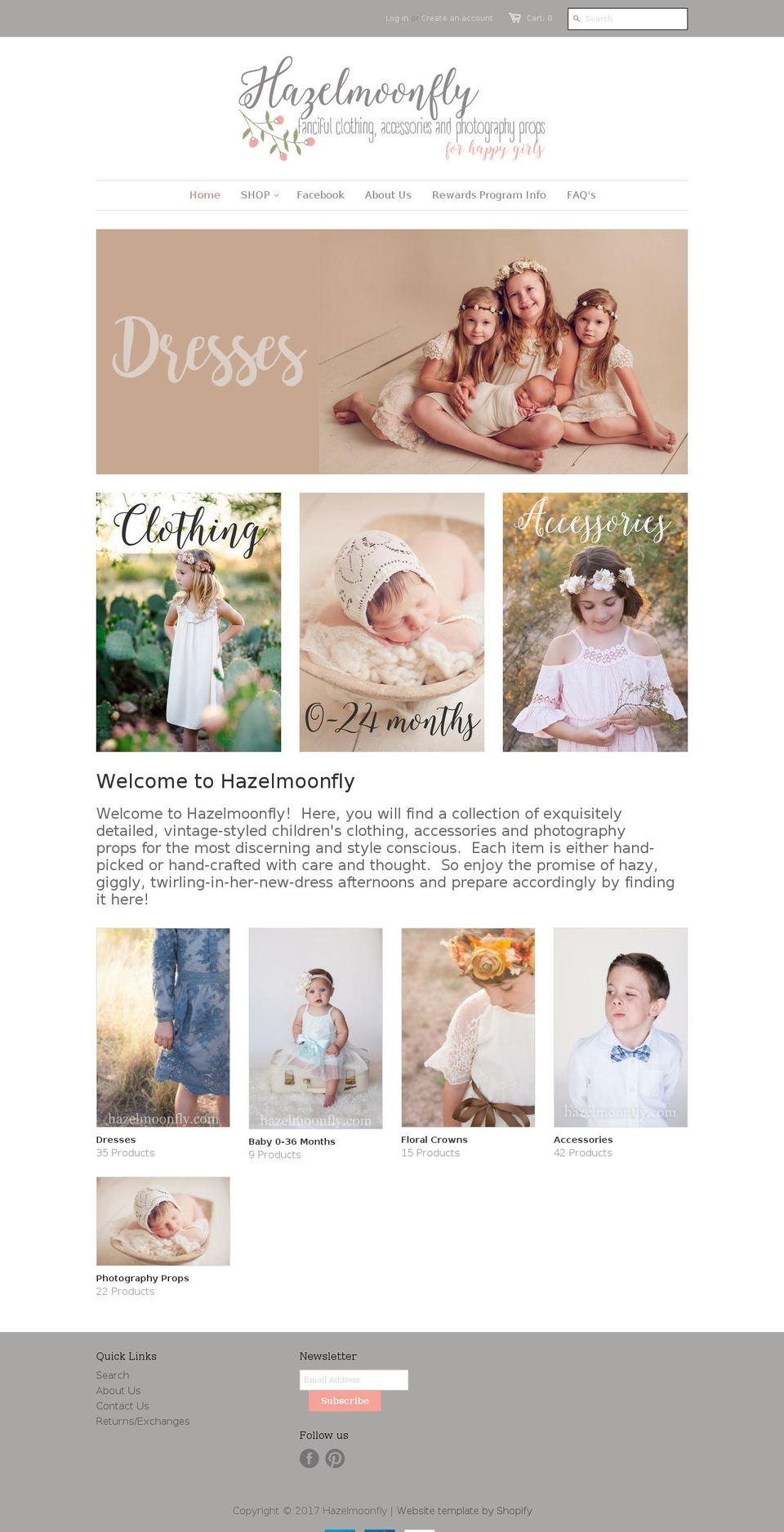 hazelmoonfly.com shopify website screenshot