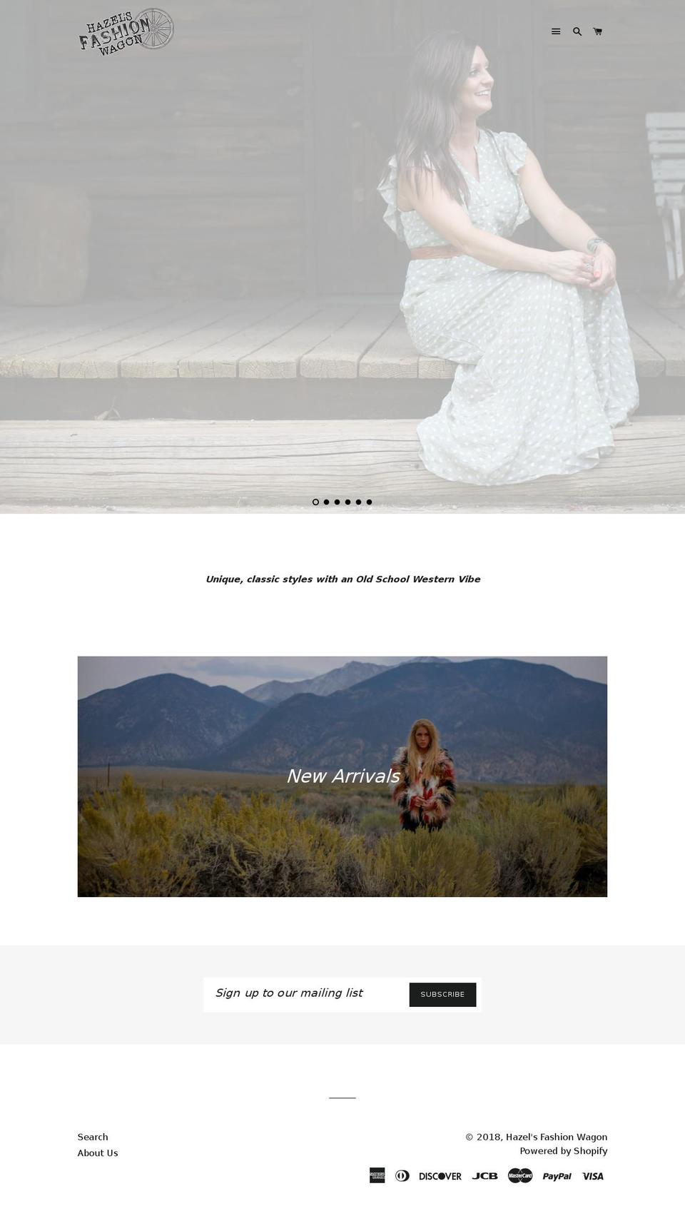 hazels-fashion-wagon.com shopify website screenshot