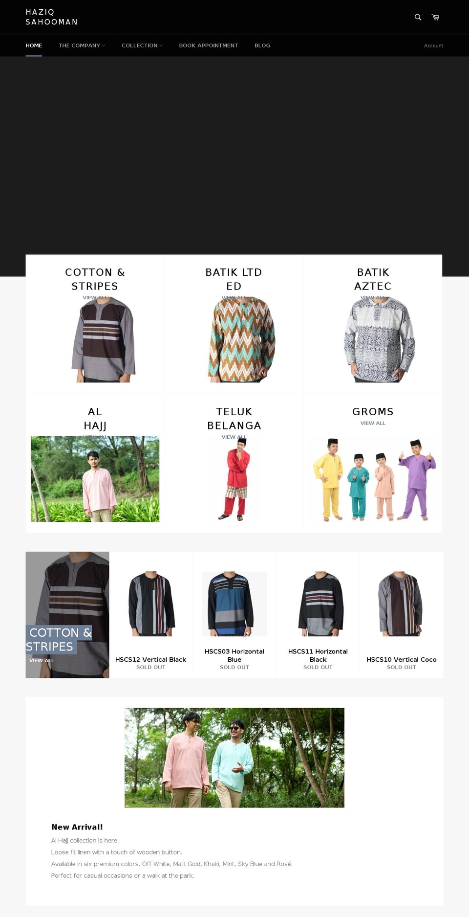 haziqsahooman.com — Shopify storefront screenshot