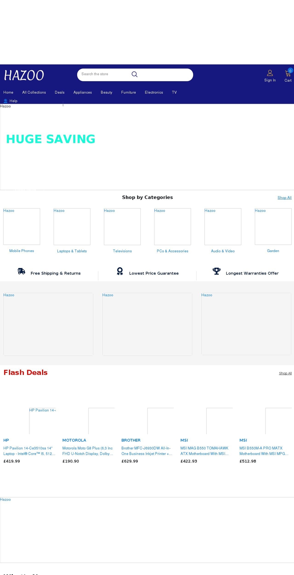 hazoo.co.uk shopify website screenshot
