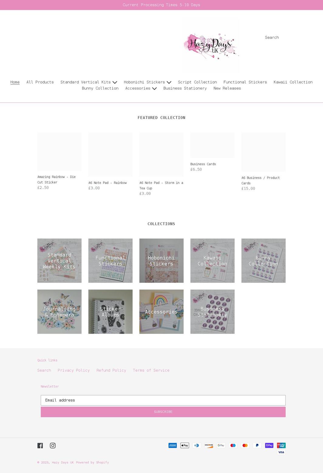 hazydaysuk.com shopify website screenshot