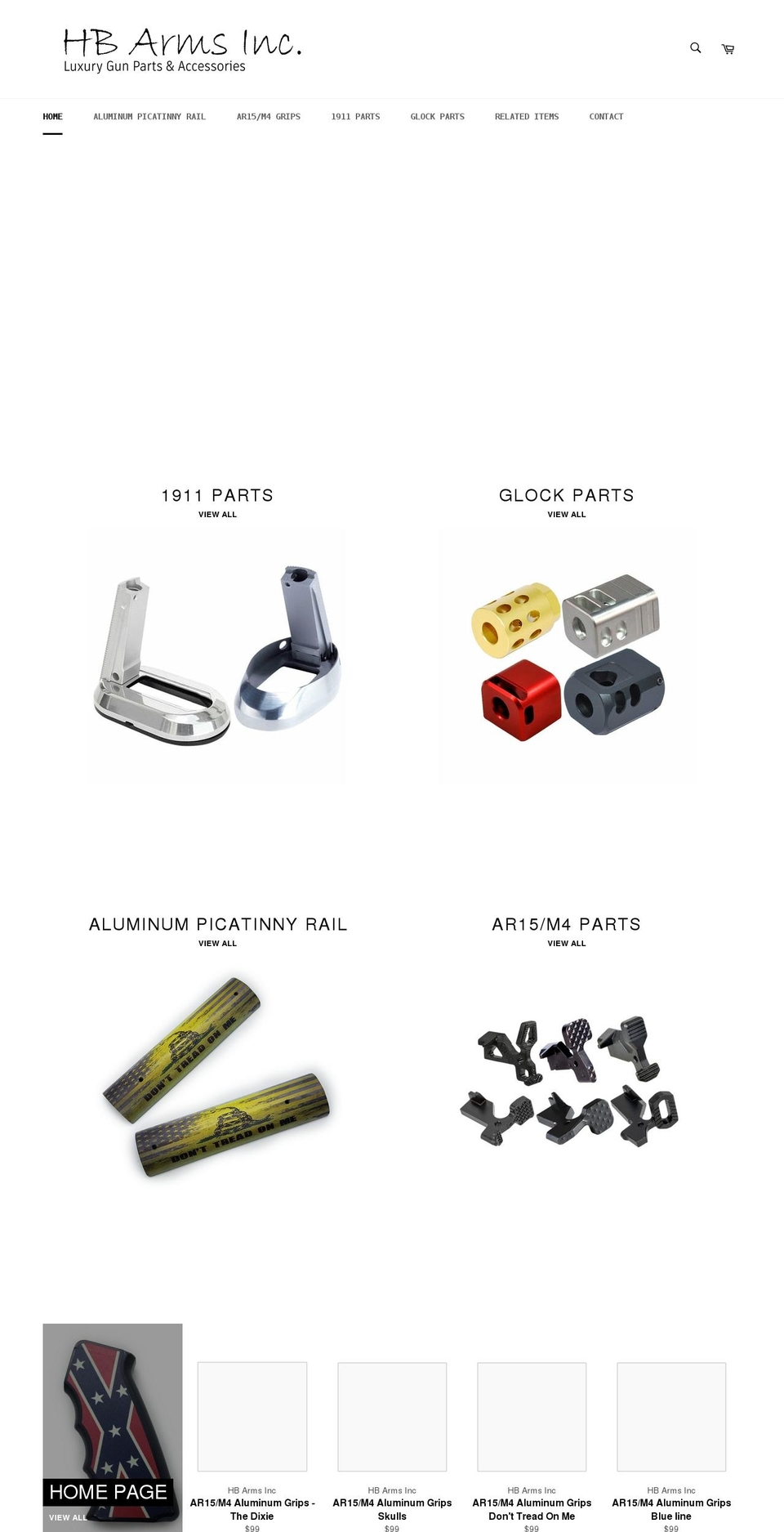 hb-arms-inc.myshopify.com shopify website screenshot